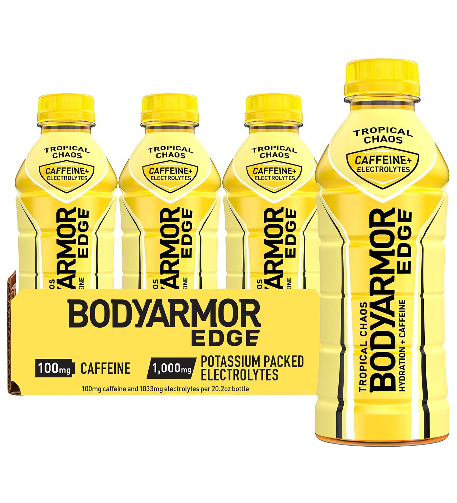 BODYARMOR EDGE Sports Drink Tropical Chaos - Potassium-Packed Electrolytes, Caffeine Boost, Natural Flavors - 20.2 Fl Oz (Pack of 12) - Buy Online on GoSupps.com