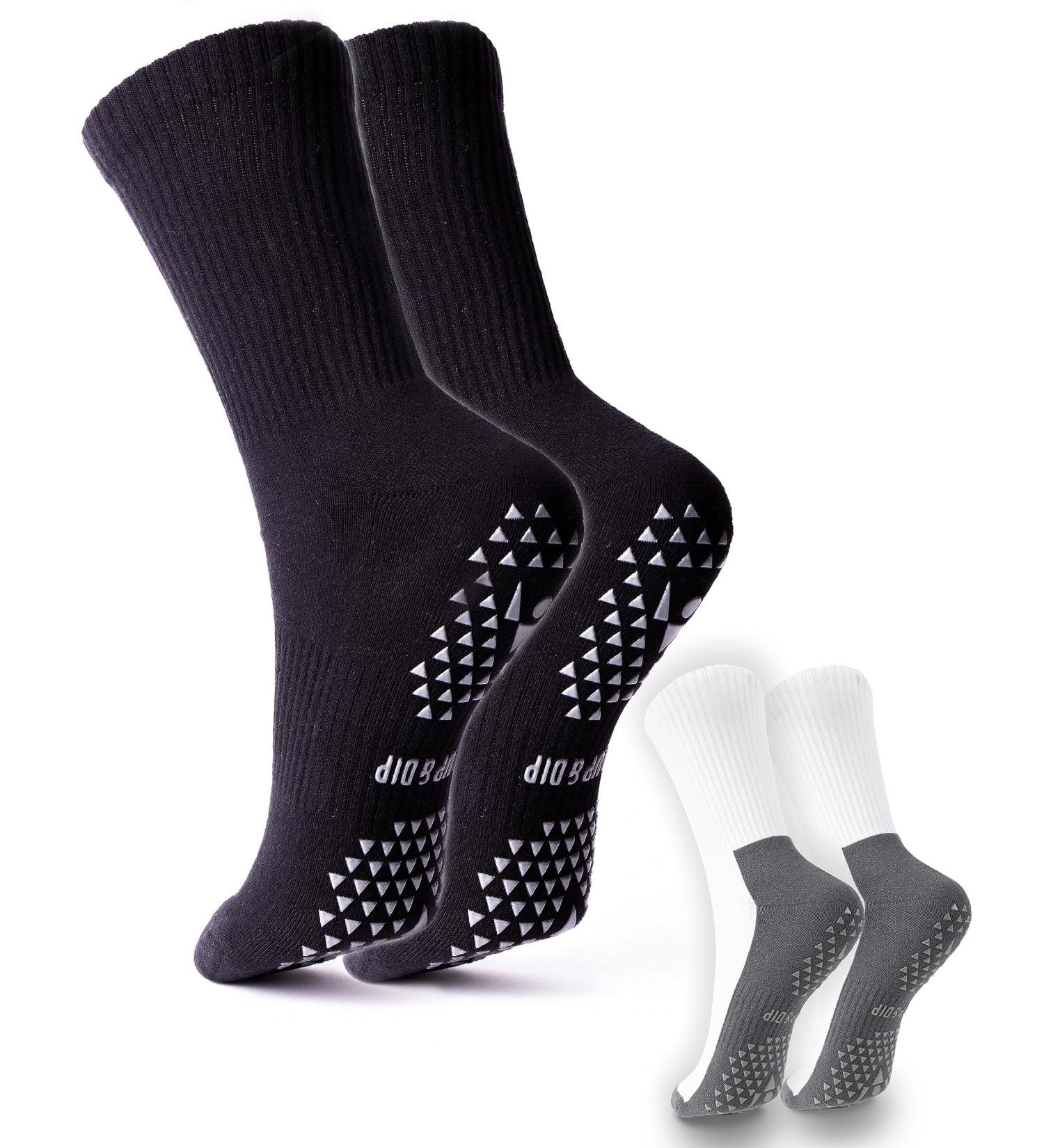 Anti-Slip Sports Socks - Non-Slip Grip Socks for Football Fitness & Yoga | Size 43-46 - Black - Buy Online on GoSupps.com