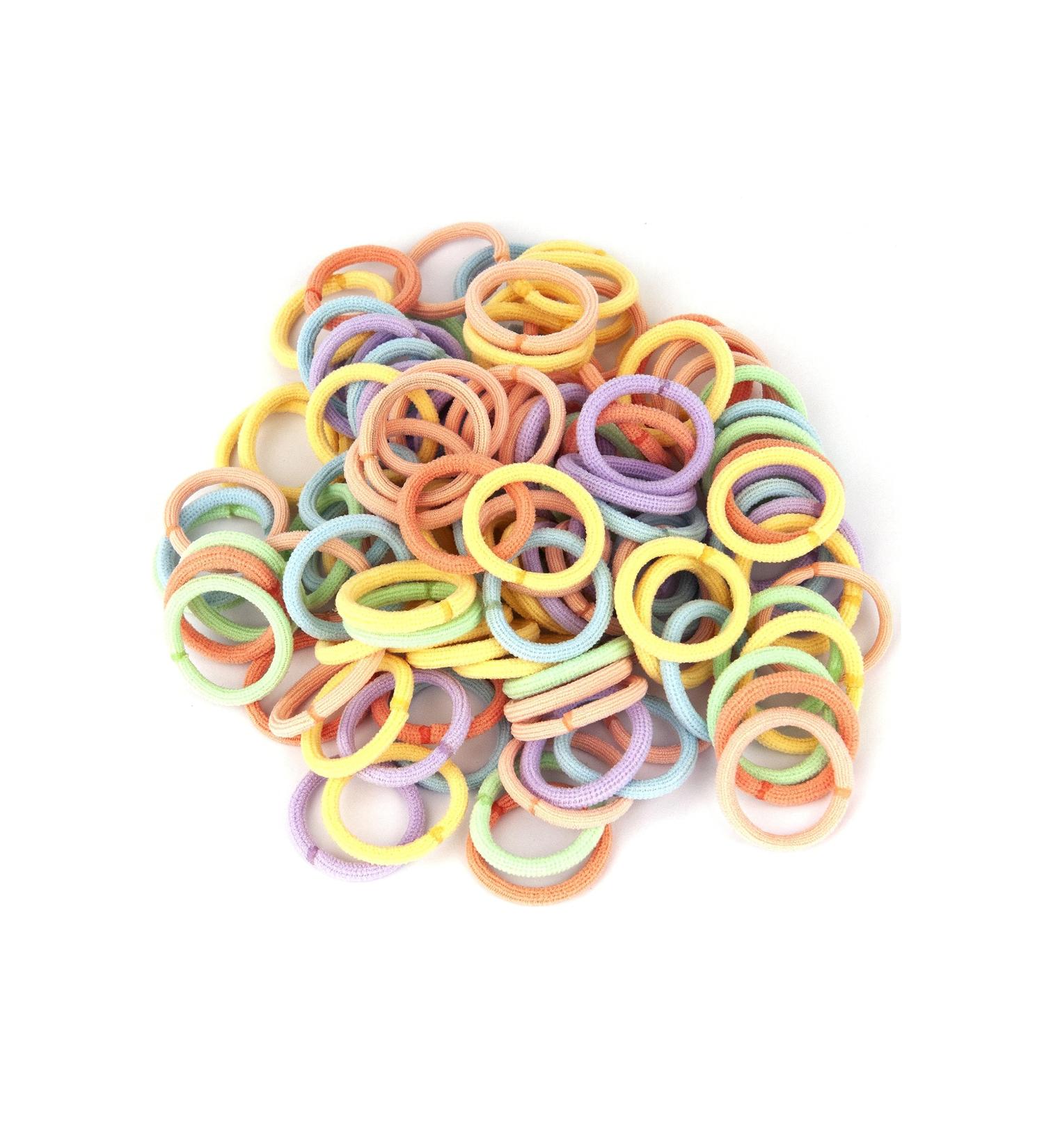 100 Pcs Elastic Hair Ties - Mini Colorful Ponytail Holders for Girls - 10 Colors Toddler Hair Bands (Gradient Candy Color) - Buy Online on GoSupps.com