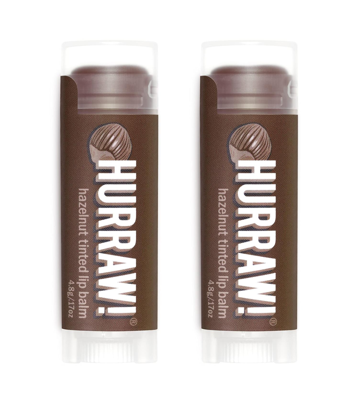 Hurraw! Hazelnut Tinted Lip Balm 2 Pack: (Sheer Brown Tint) Organic Certified Vegan Cruelty and Gluten Free. Non-GMO 100% Natural Ingredients. Bee Shea Soy and Palm Free. Made in USA - Buy Online on GoSupps.com