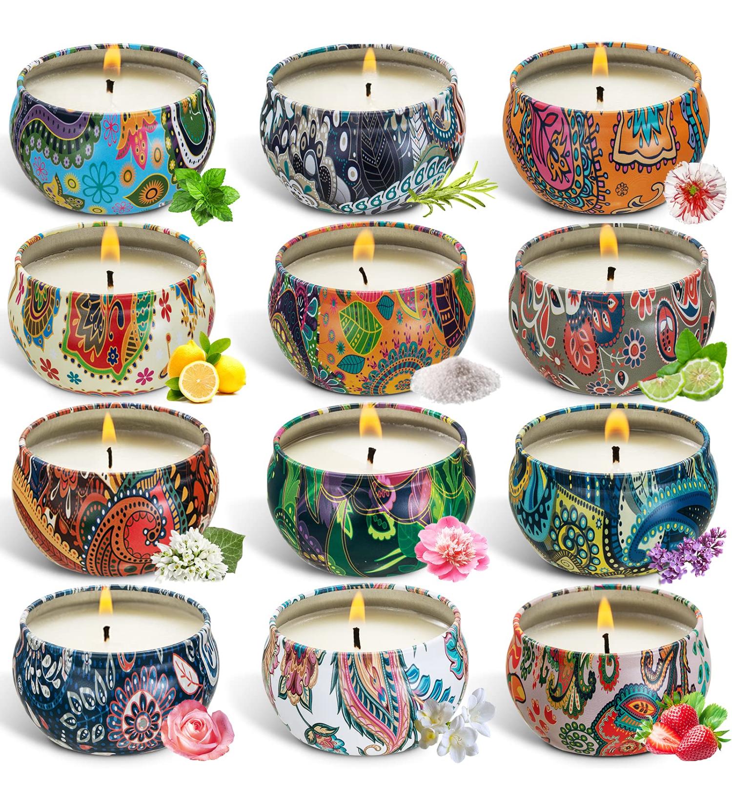 Maisitoo Fragrance Candle Gift Set - 12pc Aromatherapy Natural Soy Wax Candles for Christmas Birthdays Mother's Day Valentine's Day & Weddings - Buy Online on GoSupps.com