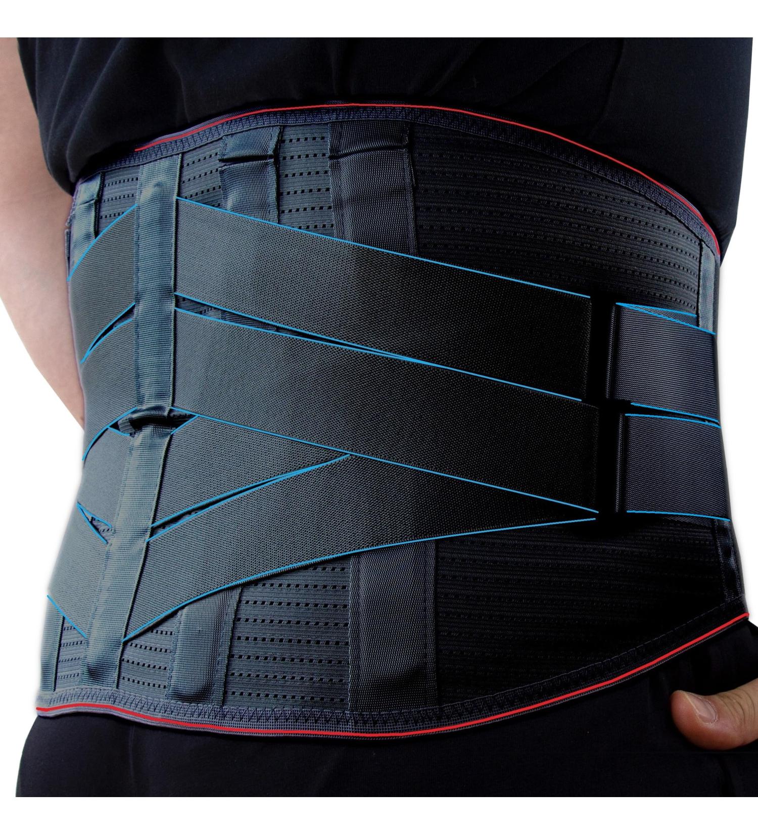 Vitalworxx Back Bandage - Professional Back Pain Relief Belt with Support Struts | Sciatica Compression Waist Size 80-95 cm | Black - Buy Online on GoSupps.com