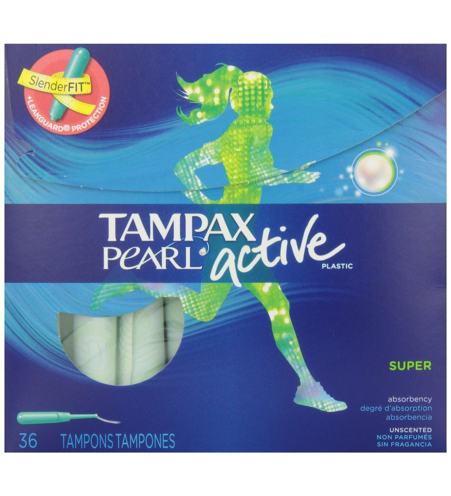 Tampax Super Absorbency Unscented Plastic Applicator Tampons 36 Count