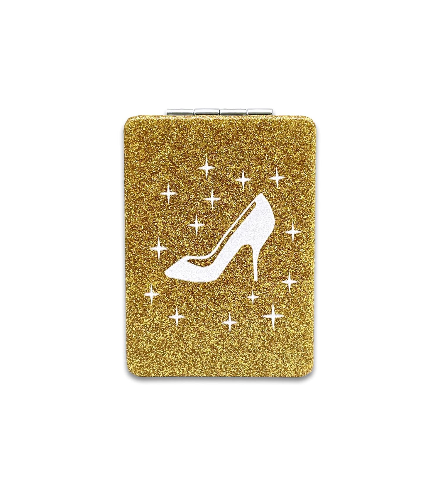 12 Pcs Sweet 15 High Heel Gold Compact Mirror - Glitter Pu Leather Makeup Mirror for Birthday Party Favors - Buy Online on GoSupps.com