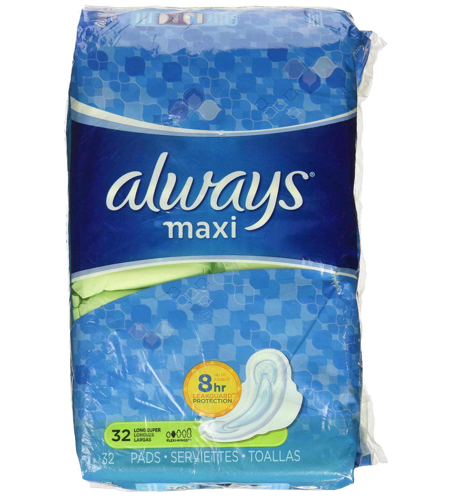 Always Maxi Long Super with Wings 32ct - Ultimate Protection for Heavy Flow - Buy Online on GoSupps.com
