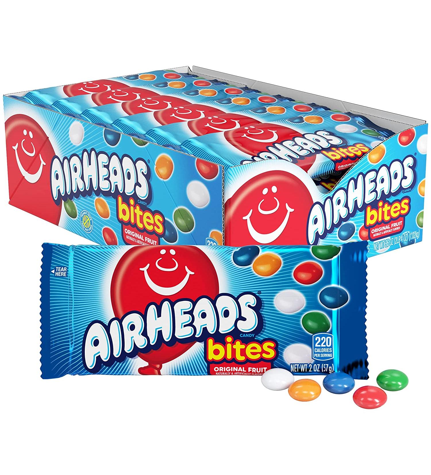 Airheads Candy Bites - Assorted Fruit Flavors - 2 Oz - Pack of 18 | Buy Now! - Buy Online on GoSupps.com