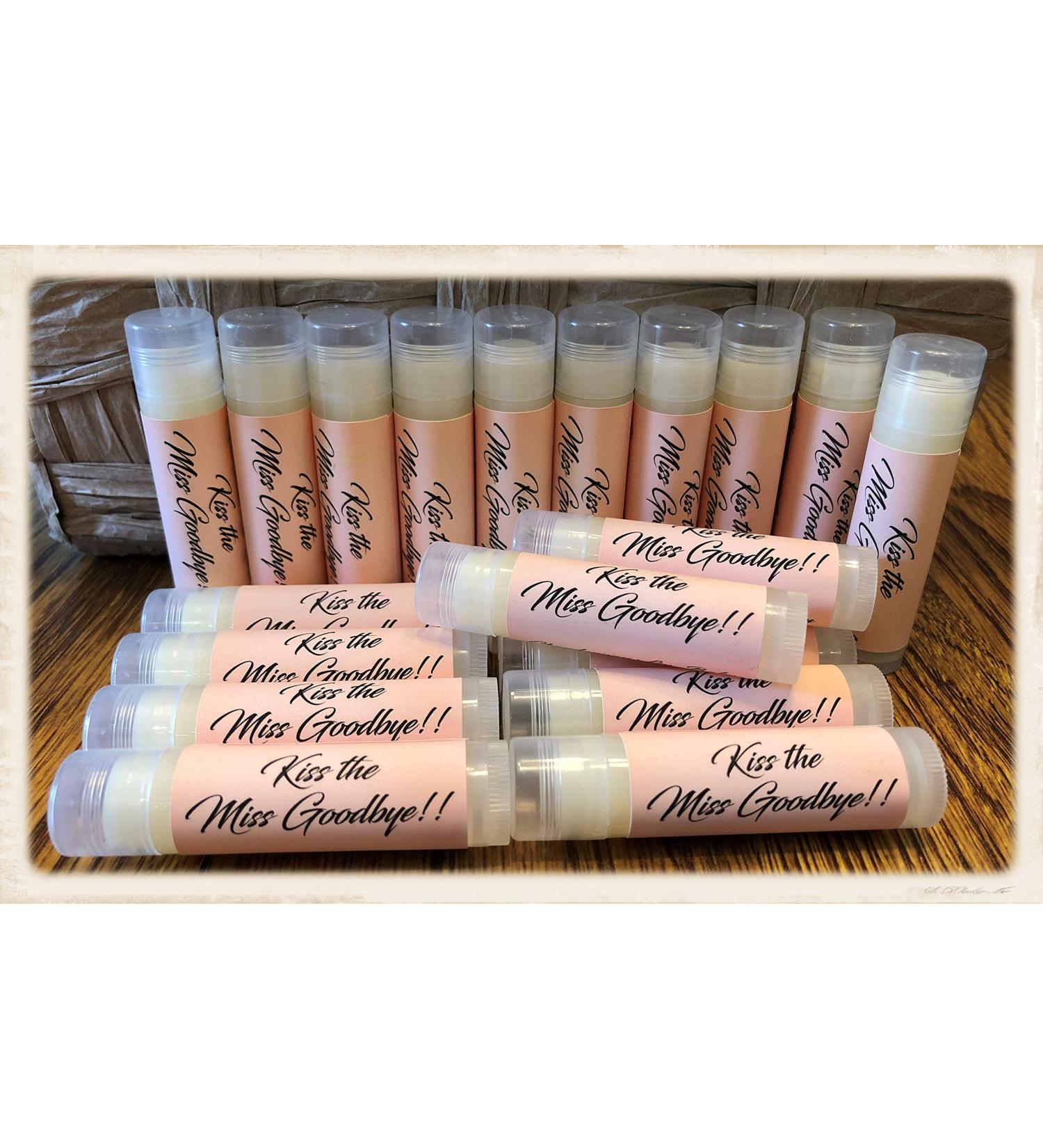 20 KISS THE MISS GOODBYE Chardonnay Lip Balms - Perfect Favors for Bridal Showers & Bachelorette Parties - Buy Online on GoSupps.com