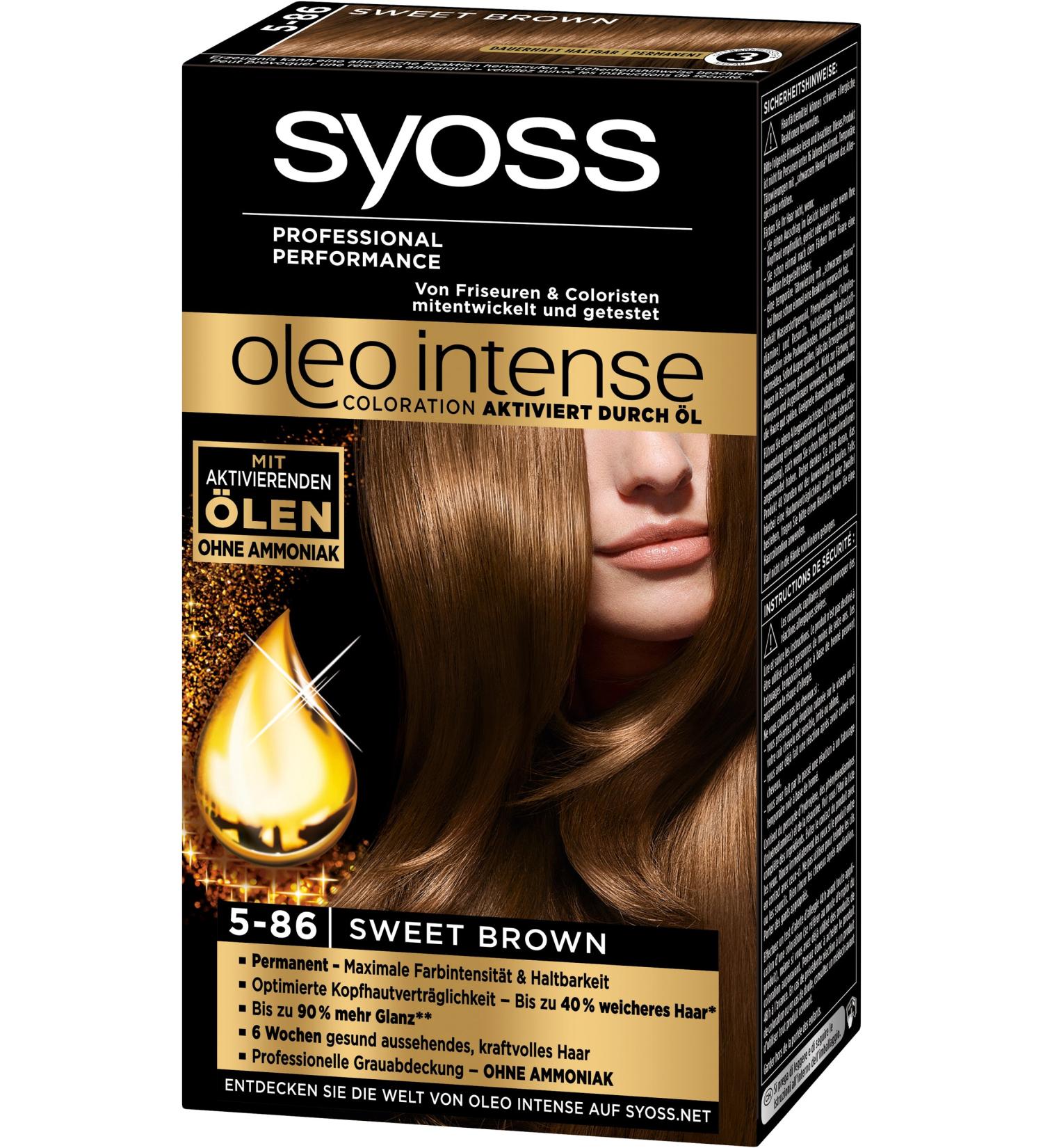 Syoss Oleo Intense Coloration 5-86 Sweet Brown 3-pack (3 x 1 piece) Brown 1 piece (3-pack)