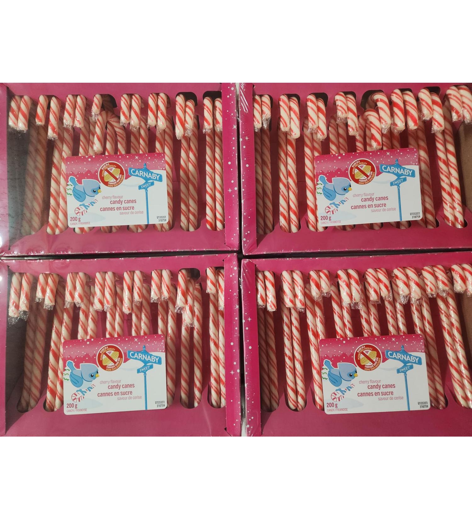 Cherry Flavor Carnaby Candy Canes Pack of 4 800g total 64 Pieces