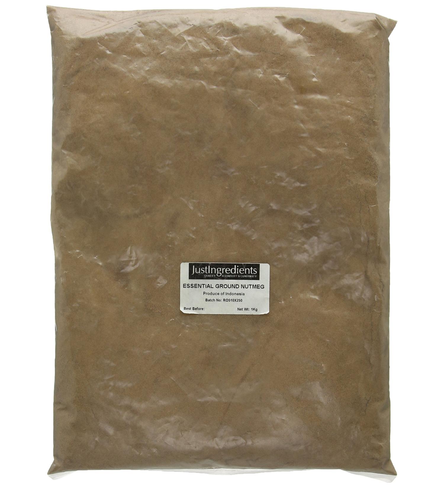 JustIngredients Essentials Nutmeg Ground 1kg - Premium Quality Spice for Baking and Cooking - Buy Online on GoSupps.com