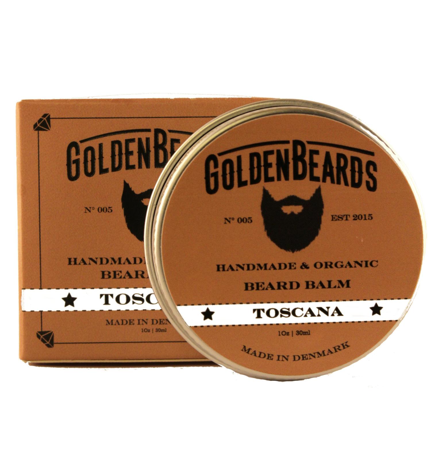 Organic Beard Balm - Toscana 30ml | 100% Natural & Organic | Moisturizing Beard Grooming for Men | Golden Beards - Buy Online on GoSupps.com