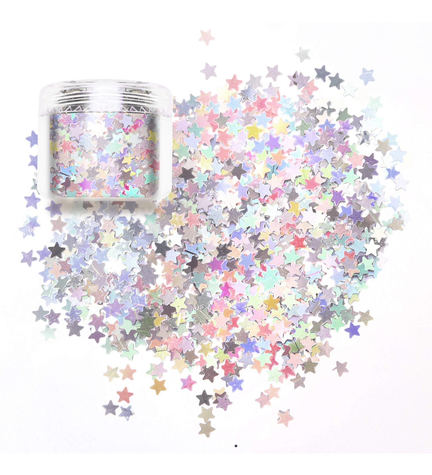 Laza Laser Holographic Star Glitter False Nail Sequins - 10g Jars for Party Decoration & DIY Crafts | Premium Nail Art & Body Bling - Buy Online on GoSupps.com