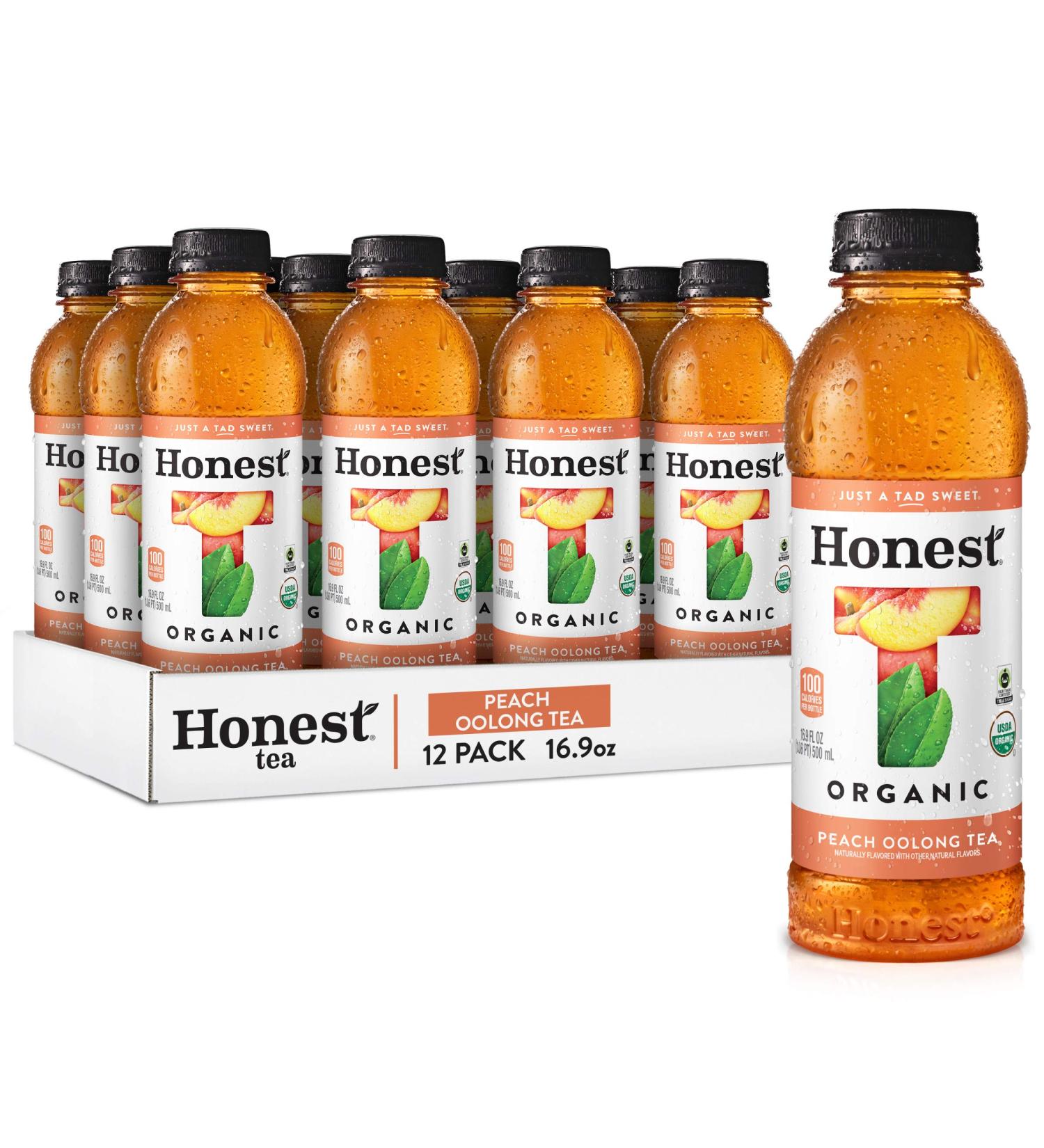 Honest Tea Organic Fair Trade Peach Oolong Tea 16.9 Fl Oz (12 Pack) - Buy Online on GoSupps.com