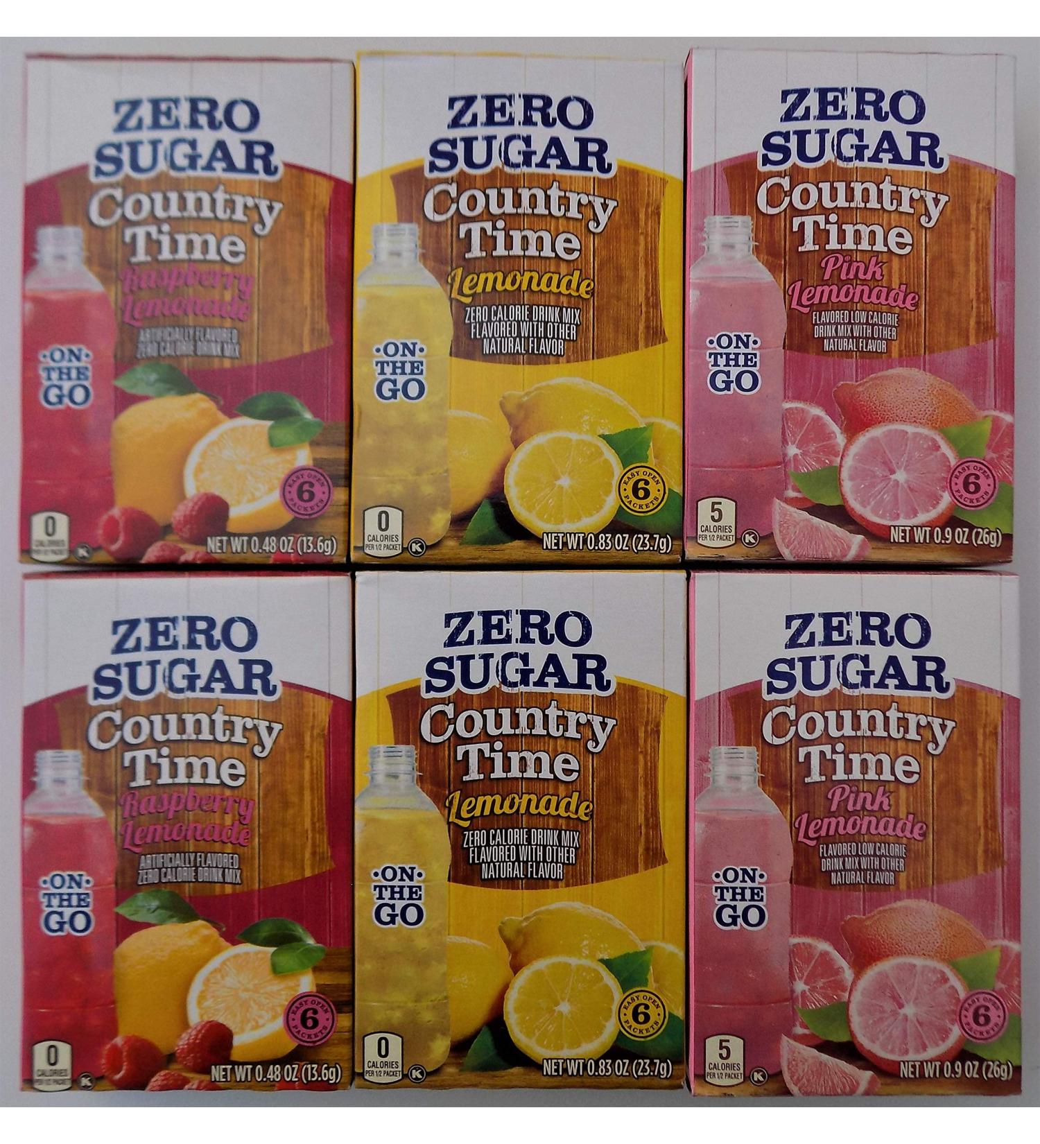 Country Time On The Go Bundle - 6 Packages (2 Lemonade, 2 Pink Lemonade, 2 Raspberry Lemonade) - Buy Online on GoSupps.com