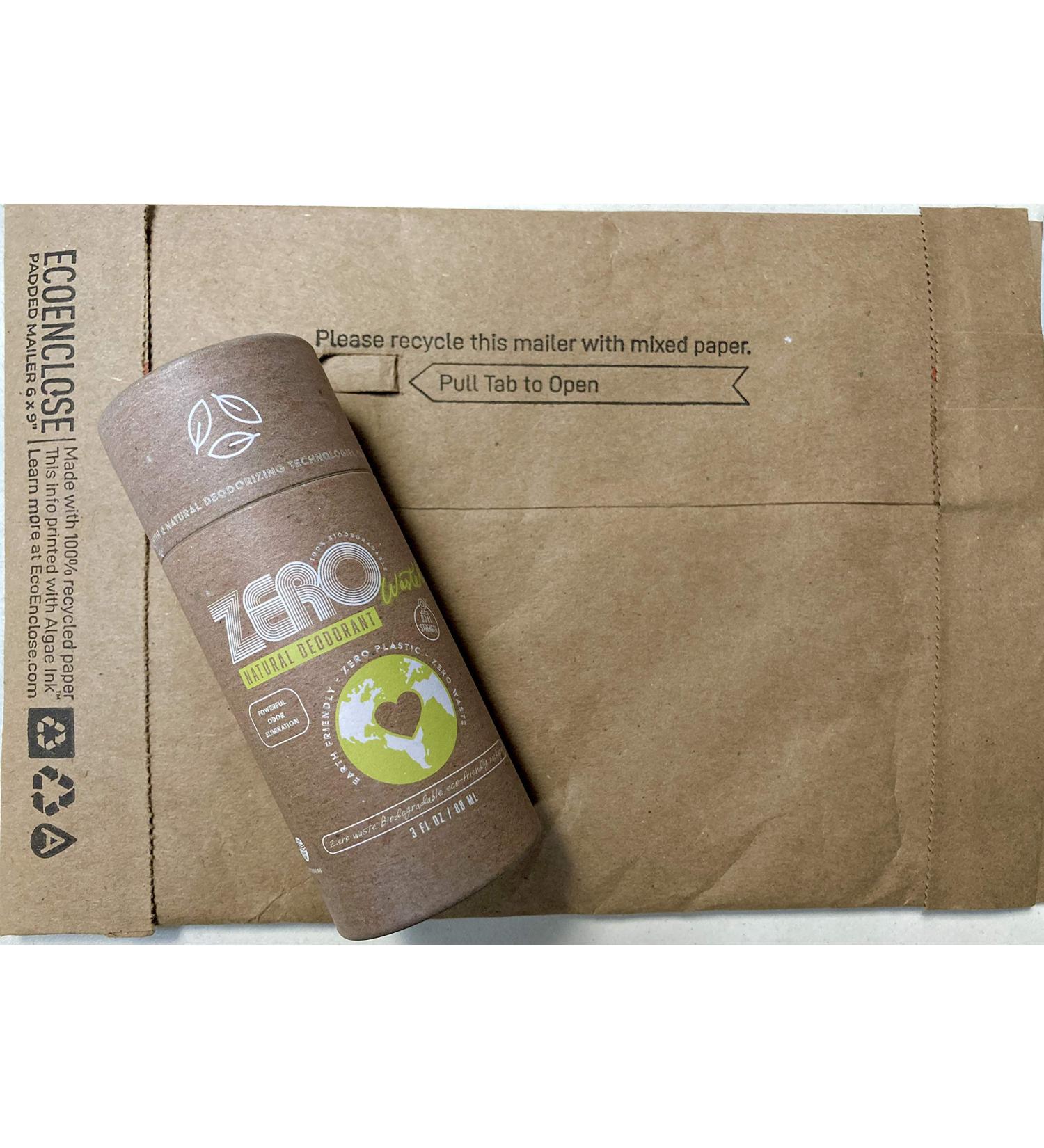 ZERO Waste Dual-Strength Natural Deodorant 100% Biodegradable Earth-Friendly Cardboard Push-up Tube Plastic Free Compost Friendly