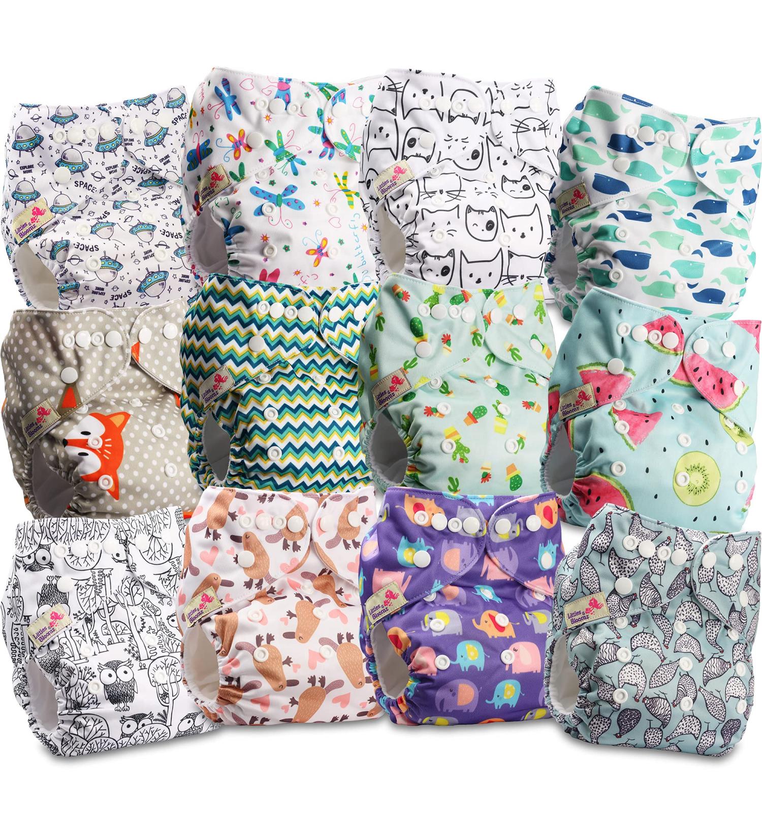 Buy Littles and Bloomz FLP2-1203 Reusable Diapers - Standard Popper (12 Pack) | Eco-Friendly Cloth Diapers for International Shipping - Buy Online on GoSupps.com