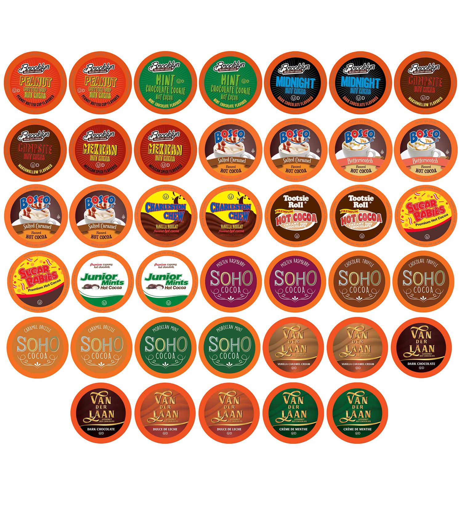 Two Rivers Chocolate Hot Cocoa Pods Variety Sampler Pack - 40 Count K-Cup Brewers Compatible Assorted Hot Cocoa - Pack of 1 - Buy Online on GoSupps.com