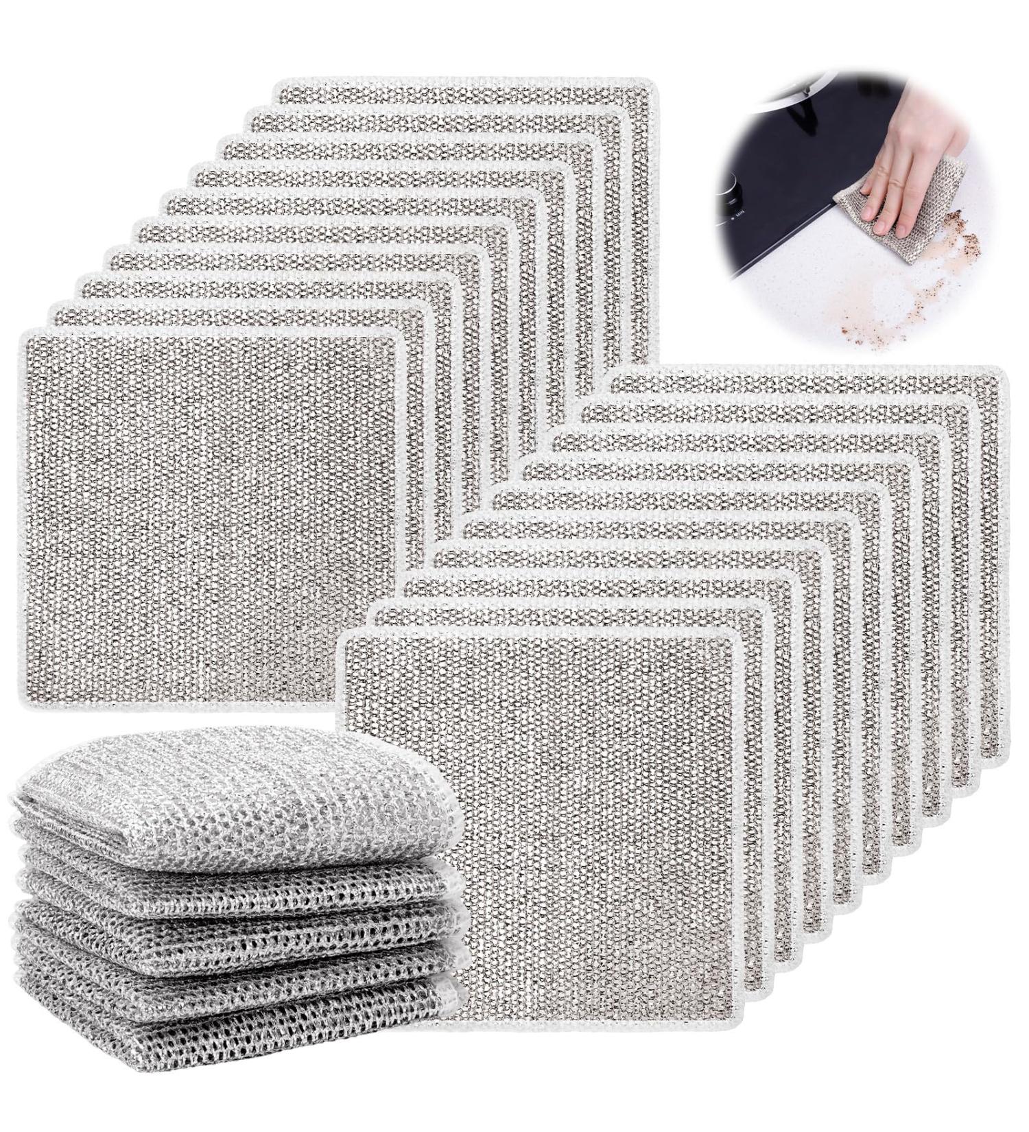 XINRUI 20 PCS Multipurpose Wire Dishwashing Rags for Wet and Dry Non-Scratch Wire Dishcloth Reusable Kitchen Cleaning Towels Dish Cloths No Odor Quick Drying for Home Kitchen Daily Cleaning - Buy Online on GoSupps.com