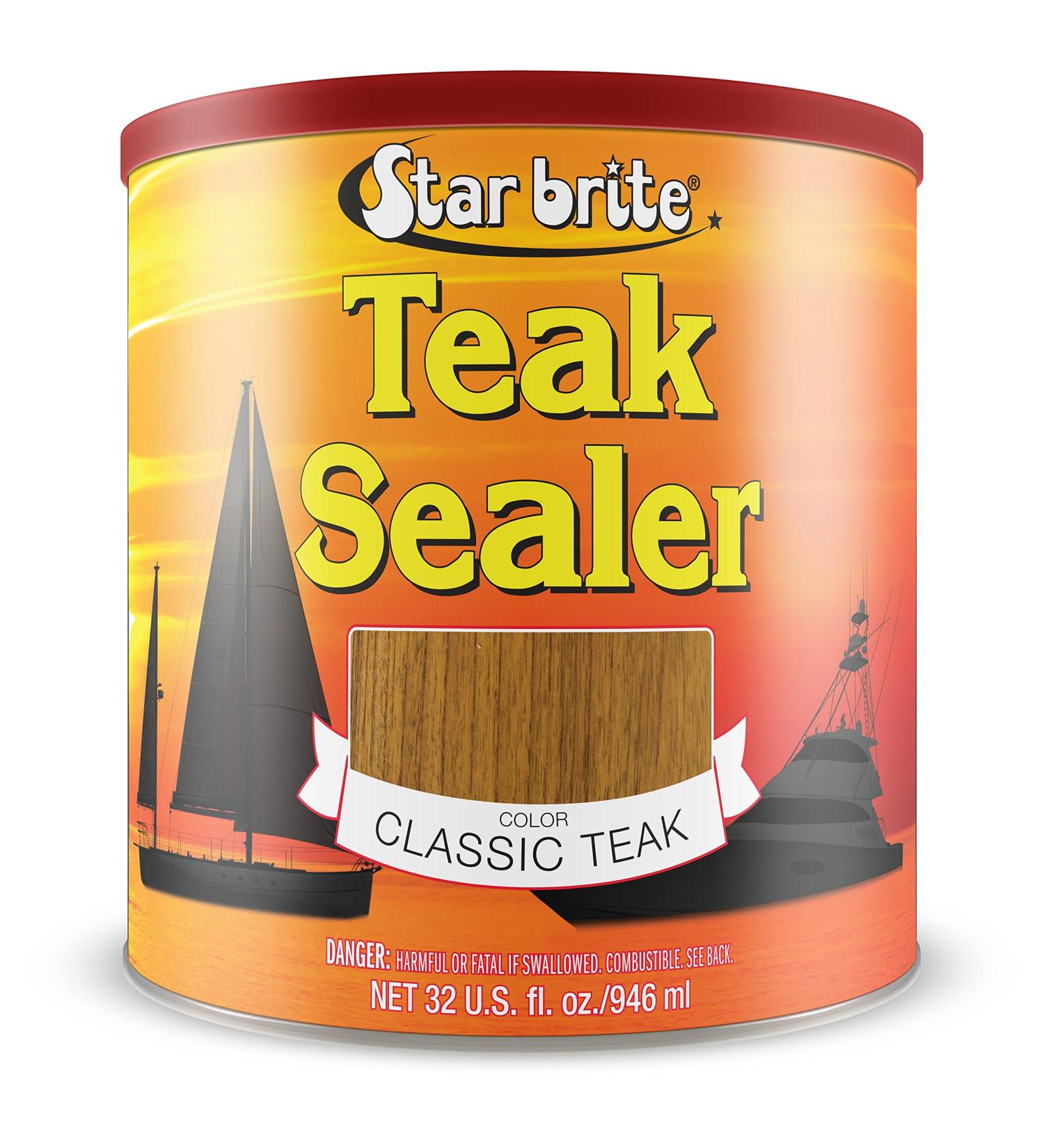 STAR BRITE Teak Sealer - Marine Grade Formula - 3 Colors & Sizes - Protects Outdoor Wood from Water, Weathering & UV Fade - 32 Oz Quart - Buy Online on GoSupps.com