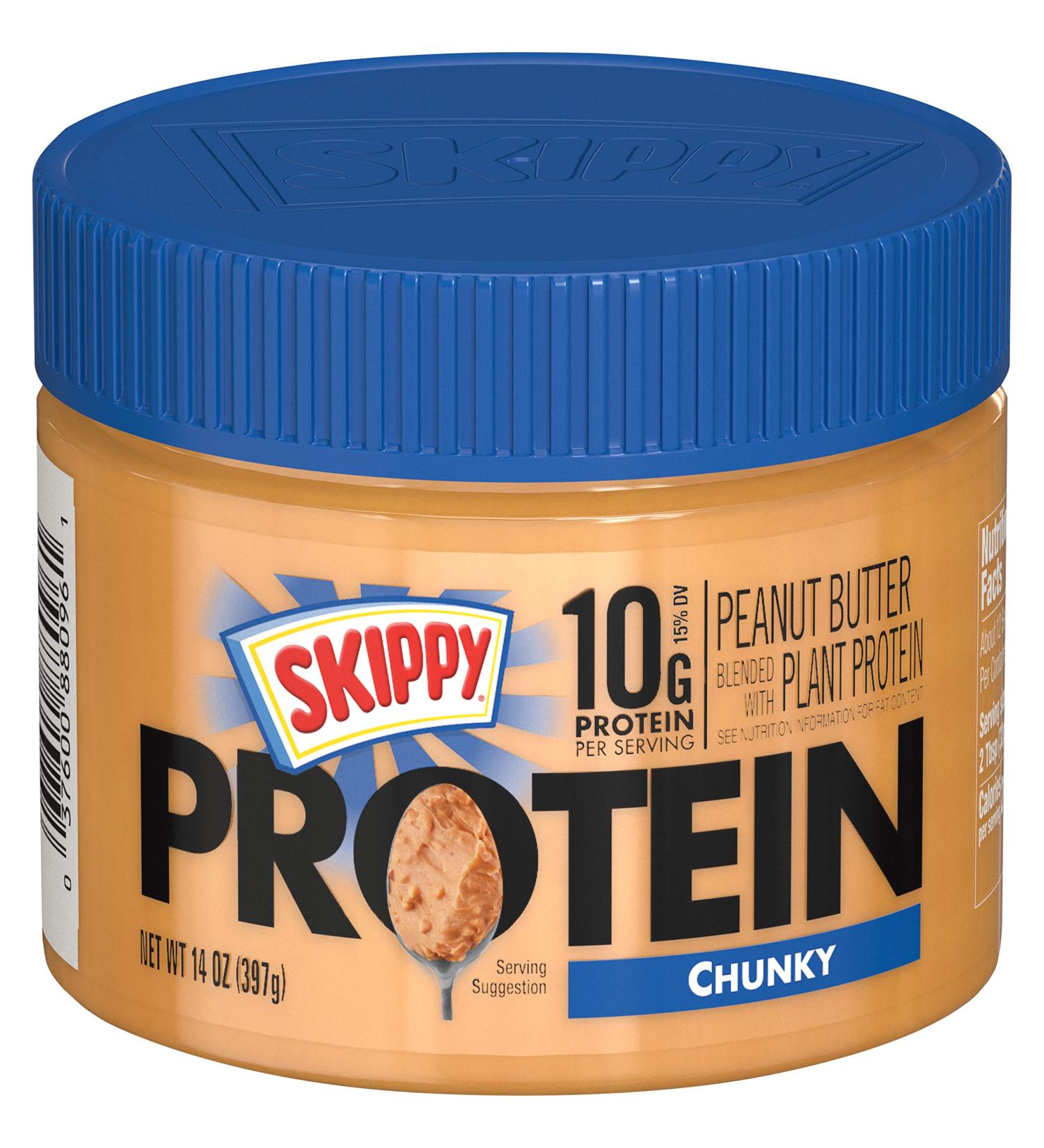 SKIPPY Chunky Peanut Butter with Plant Protein 14oz - Pack of 6 | 84oz - Buy Online on GoSupps.com