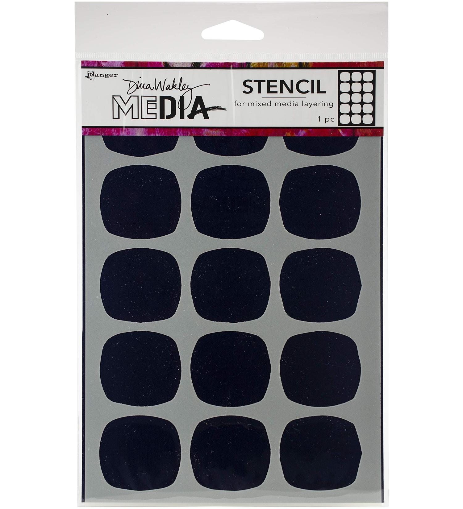 Ranger Dina Wakley Media Stencils 9"X6"-Big Squovals