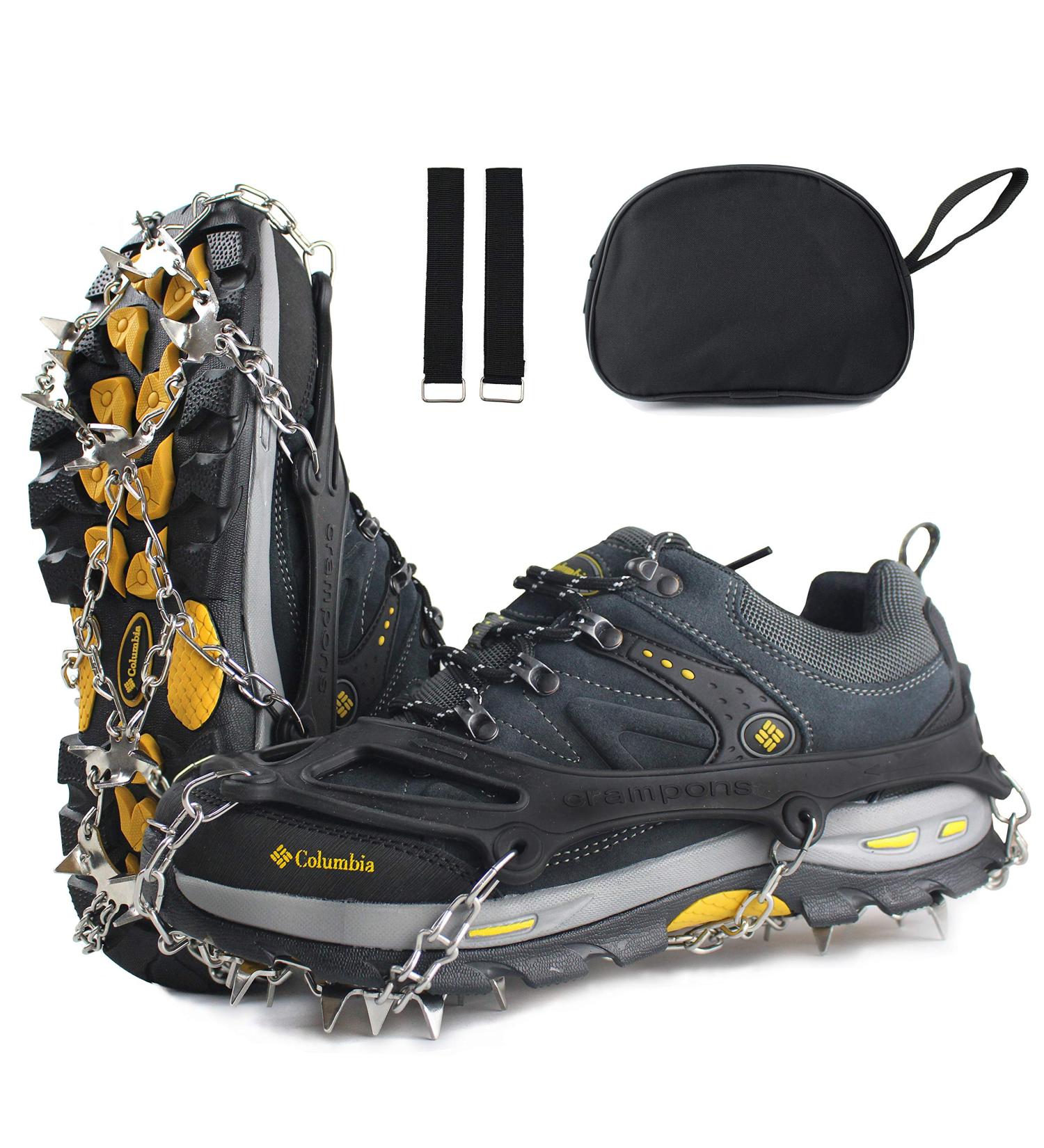 X-Large Musume Crampons Ice Cleats Traction Snow Grips for Women Men - 19 Stainless Steel Spikes - Anti-Slip, Durable Rubber - Ideal for Hiking, Climbing, Walking, Jogging, Fishing - Buy Online on GoSupps.com