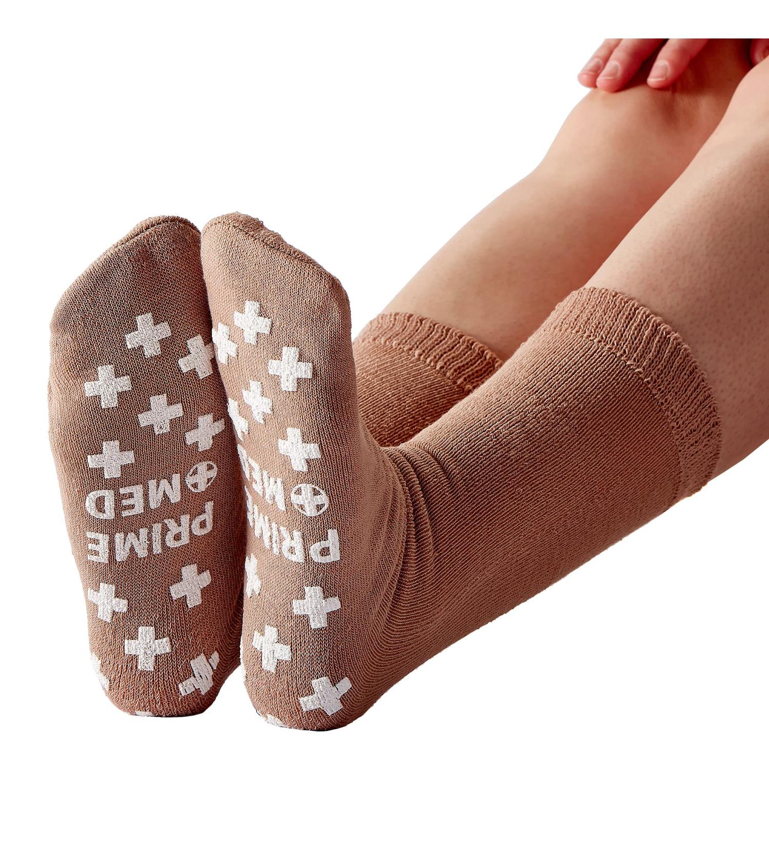 PrimeMed Adult Ankle-Length Slipper Socks - Tan XXL (6 Pairs) - Buy Online on GoSupps.com