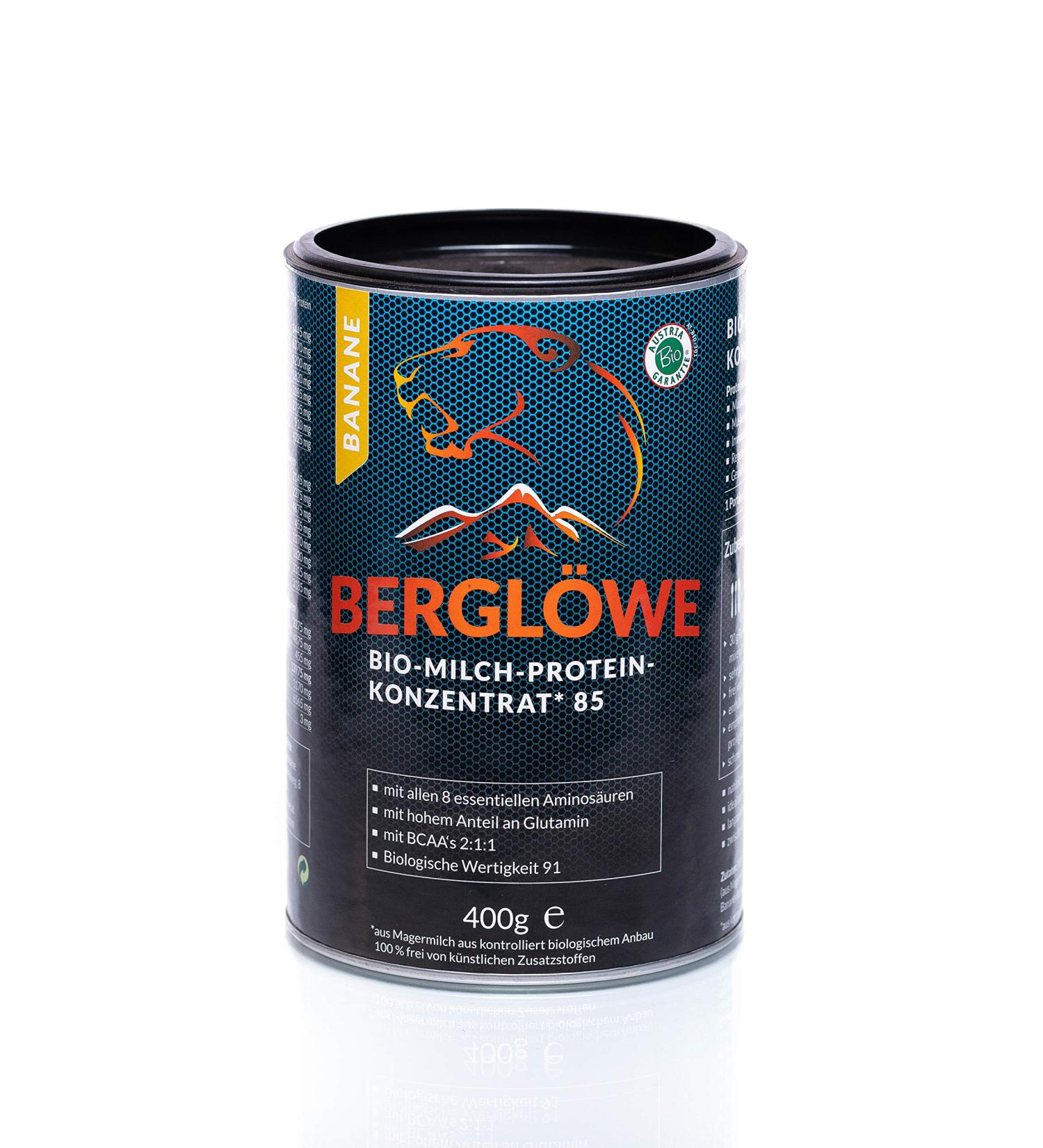 Organic protein powder from BERGL WE: Organic milk protein concentrate banana (80% casein 20% whey)