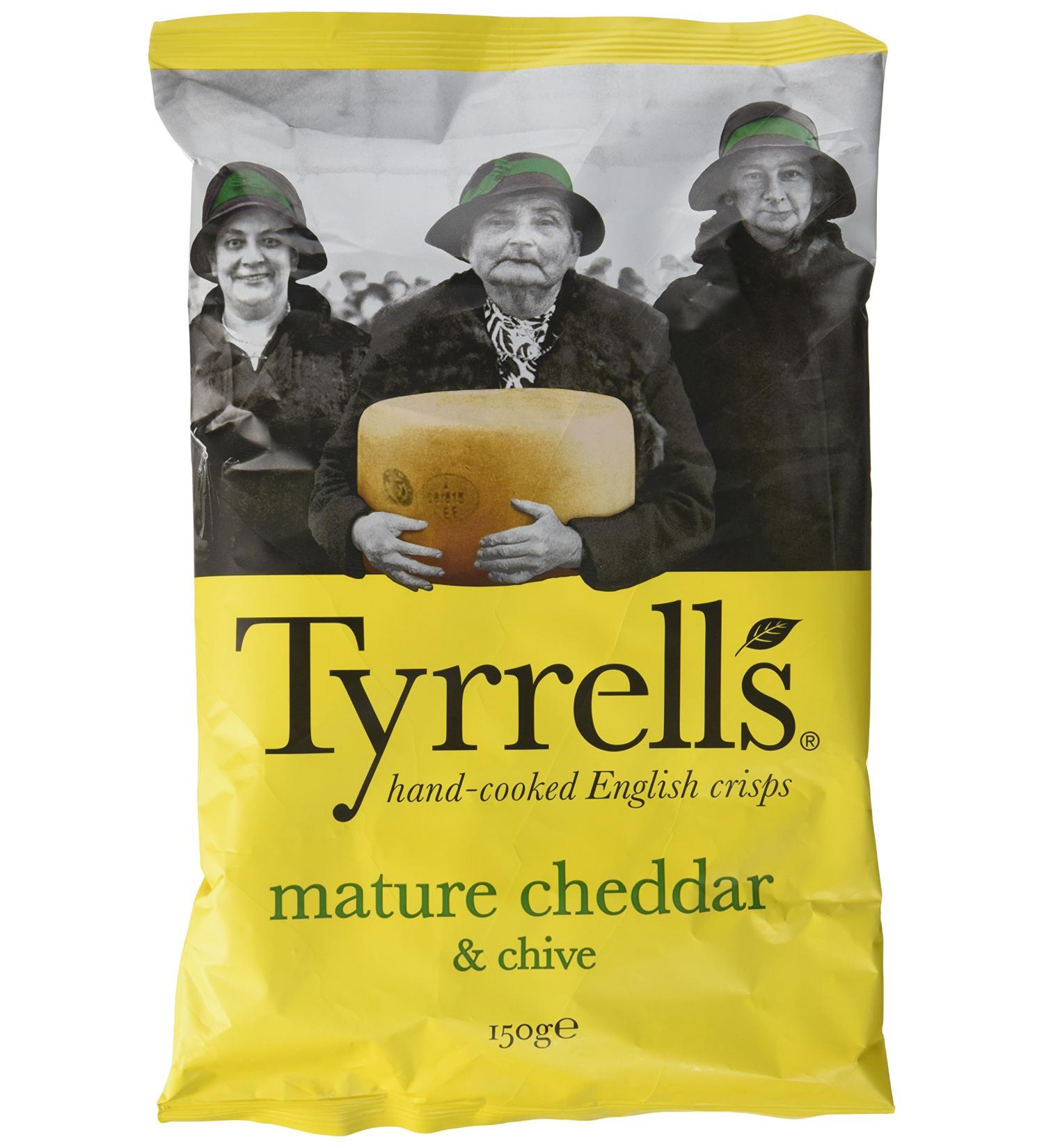 Tyrrell's Chips Cheddar Refined/Chives 150g - Buy Online on GoSupps.com