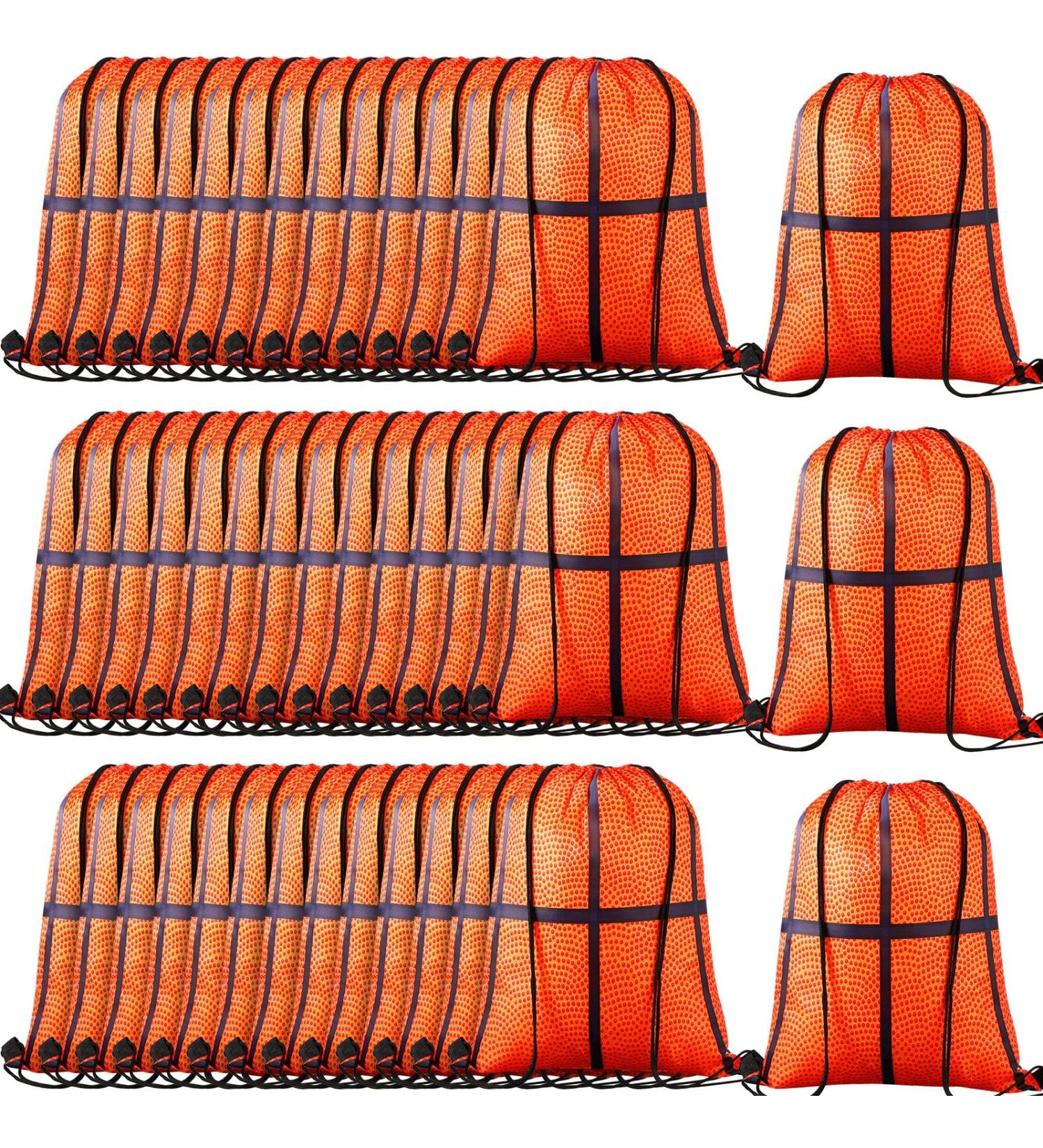 50 Pcs 17 Inch Basketball Drawstring Bags - Bulk Sports Ball Cinch Sack Pack for Kids Gym Party Favors - Buy Online on GoSupps.com