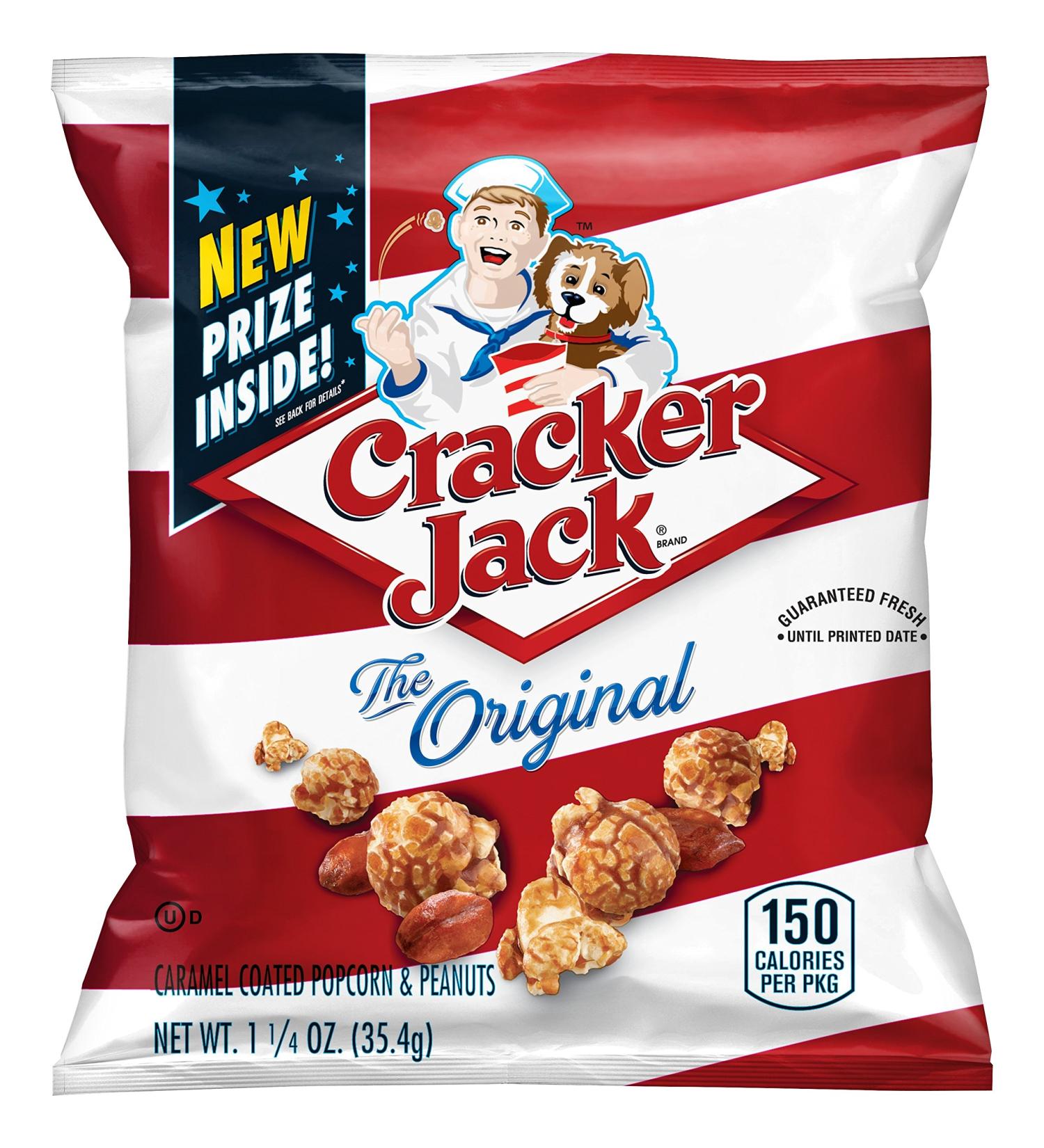 Cracker Jack Caramel Popcorn Original 1.25oz Large Single Serve Bags, Pack of 60 - Buy Online on GoSupps.com