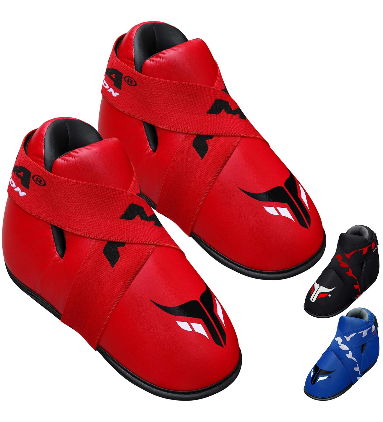 Mytra Fusion Semi Contact Kickboxing Boots & Foot Pads | Sparring Shoes for MMA, Muay Thai, Karate | XX-Small Red - Buy Online on GoSupps.com