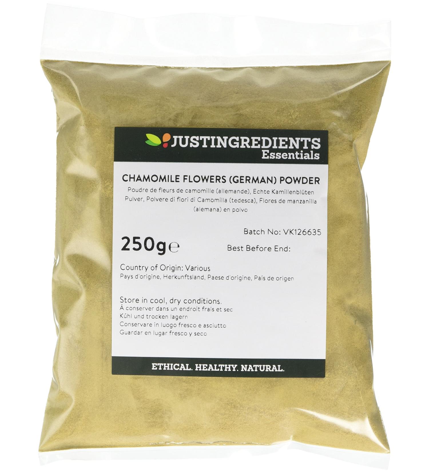 JustIngredients Essentials Chamomile Flowers German Powder 250 g (Pack of 3) 0 count (Pack of 3) - Buy Online on GoSupps.com