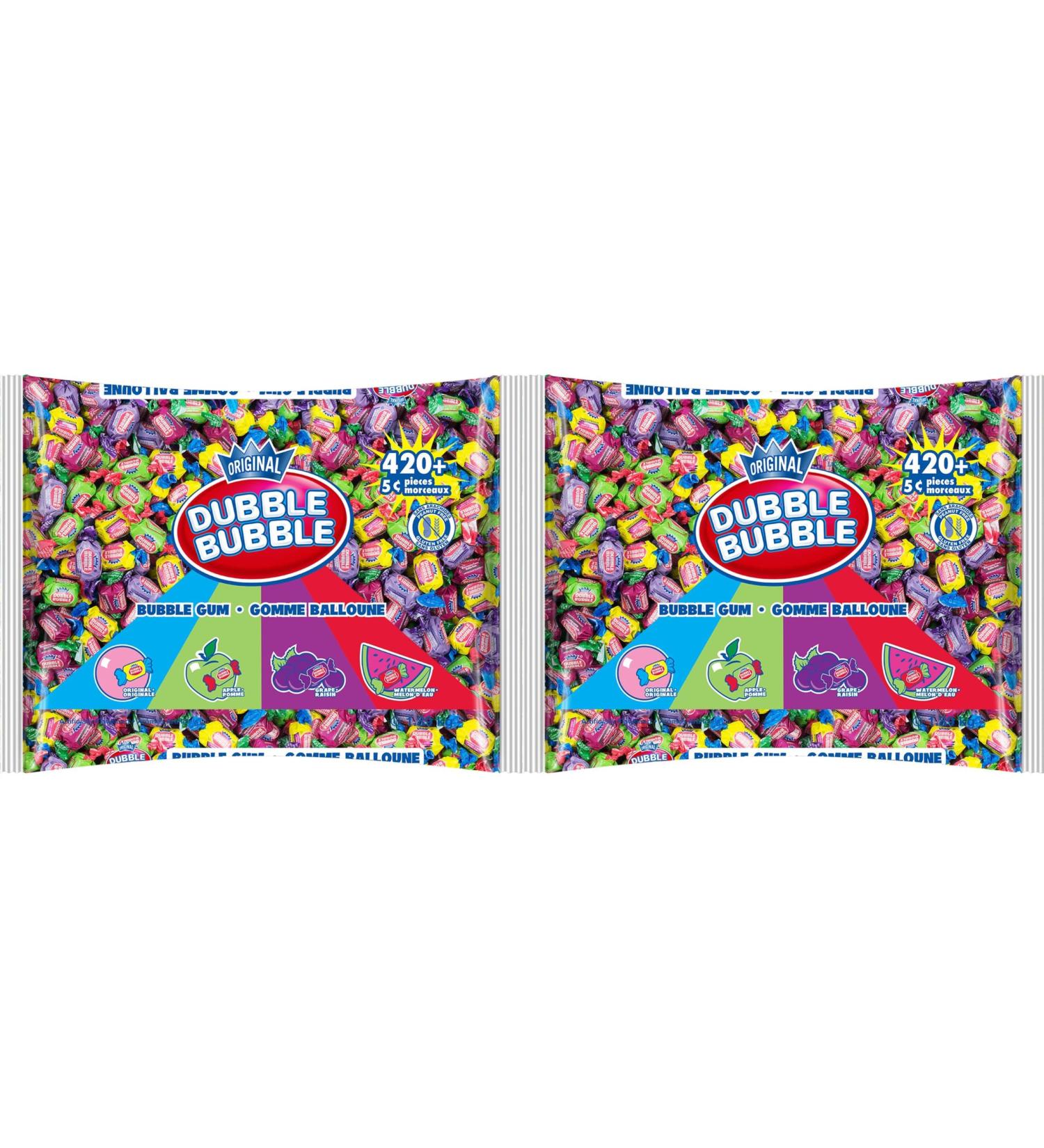 Candy Bulk: Dubble Bubble Twist Wrapped Gum Candies 840+ Pieces - Bonbon - Individually Wrapped Candy - Candy Bags - Bulk Candy Bubbles - Value Bundle Pack of 2