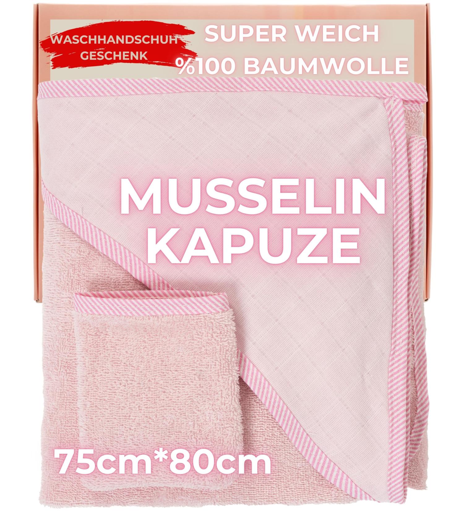 Tagopia 100% Cotton Baby Hooded Towel for Girls - Soft Muslin 75x80cm Perfect Newborn Bath Essentials - Buy Online on GoSupps.com