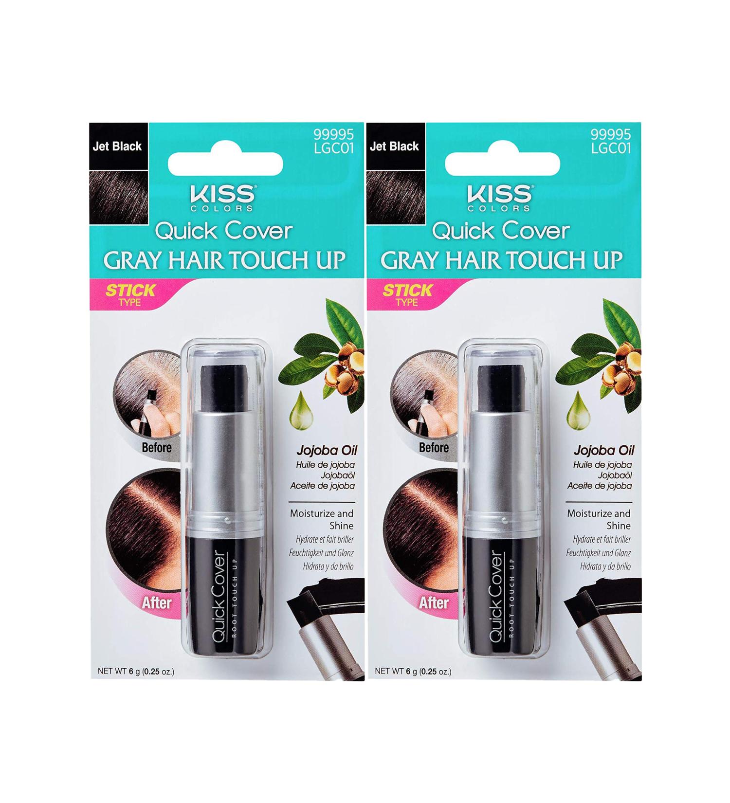 KISS Quick Cover Jet Black Root Touch Up Stick (2 Pack) - Gray Hair Coverage - Buy Online on GoSupps.com