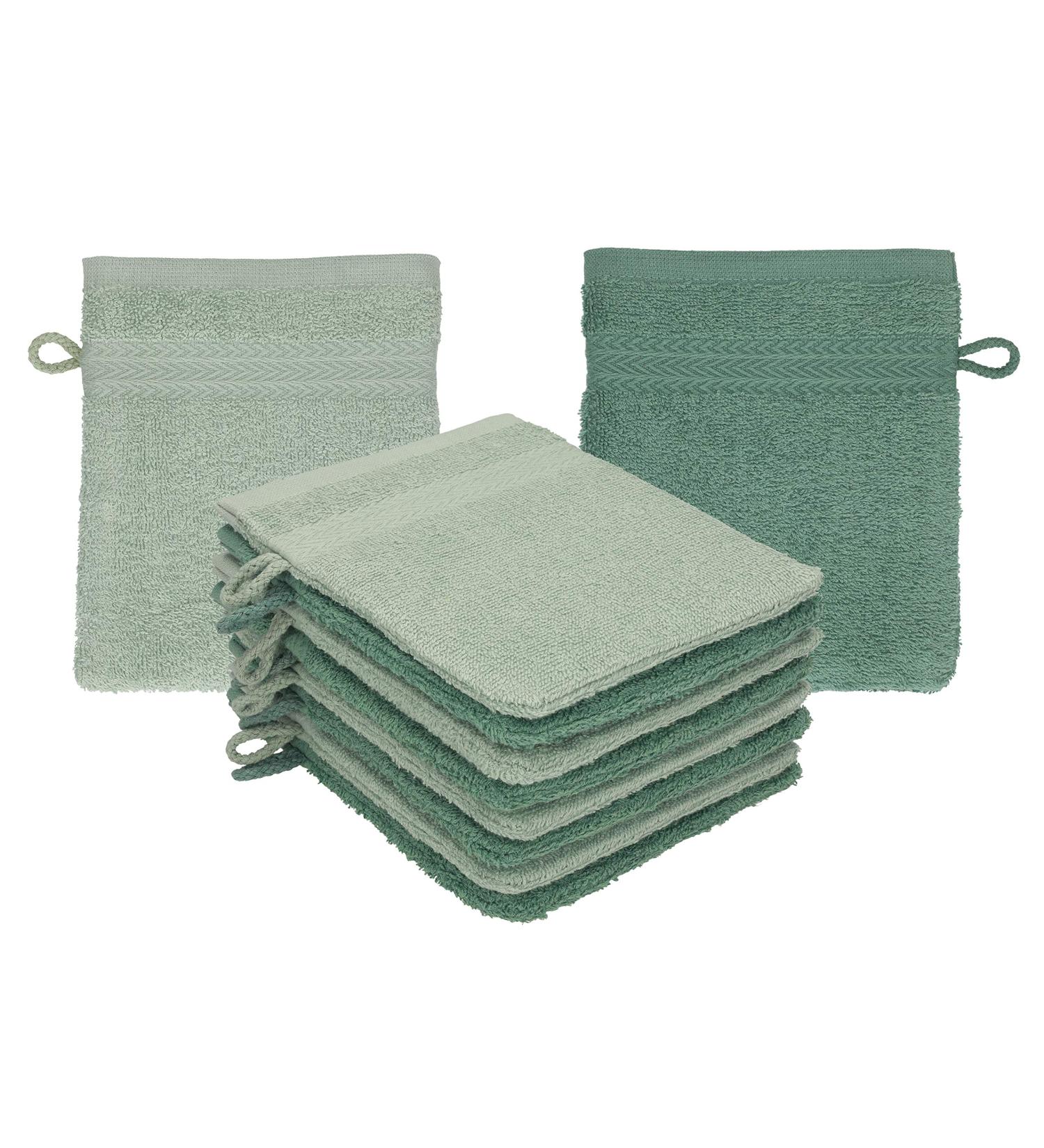 Buy Betz 10-Piece Premium Cotton Wash Gloves Set - 100% Cotton 16x21 cm Hay Green & Fir Green - International Shipping Available - Buy Online on GoSupps.com