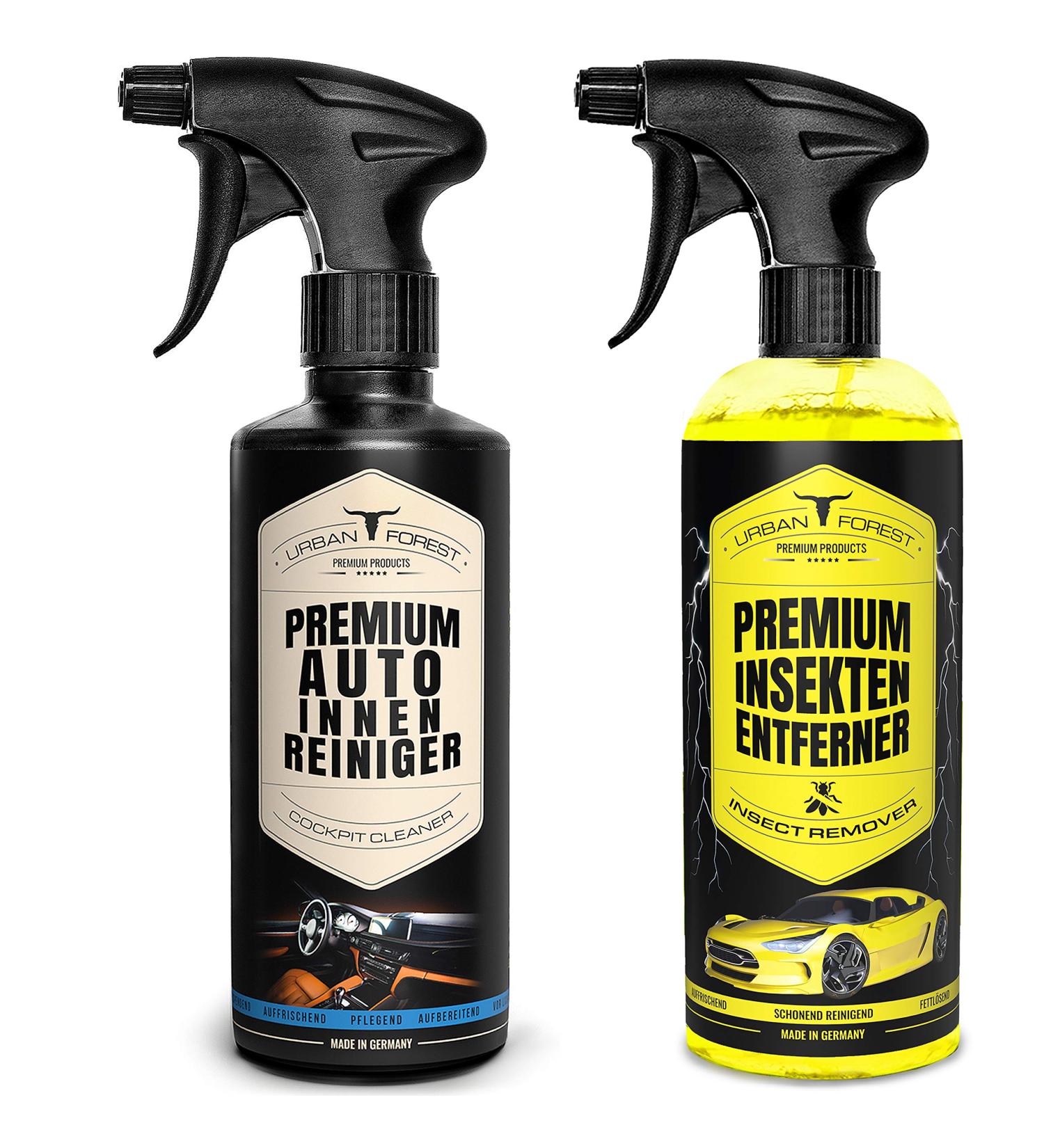 Author Cleaner Sparset | Premium Car Interior & Insect Remover Spray Set (2 x 500ml) - Ultimate Upholstery & Cockpit Cleaner for Urban Forest Care - Buy Online on GoSupps.com