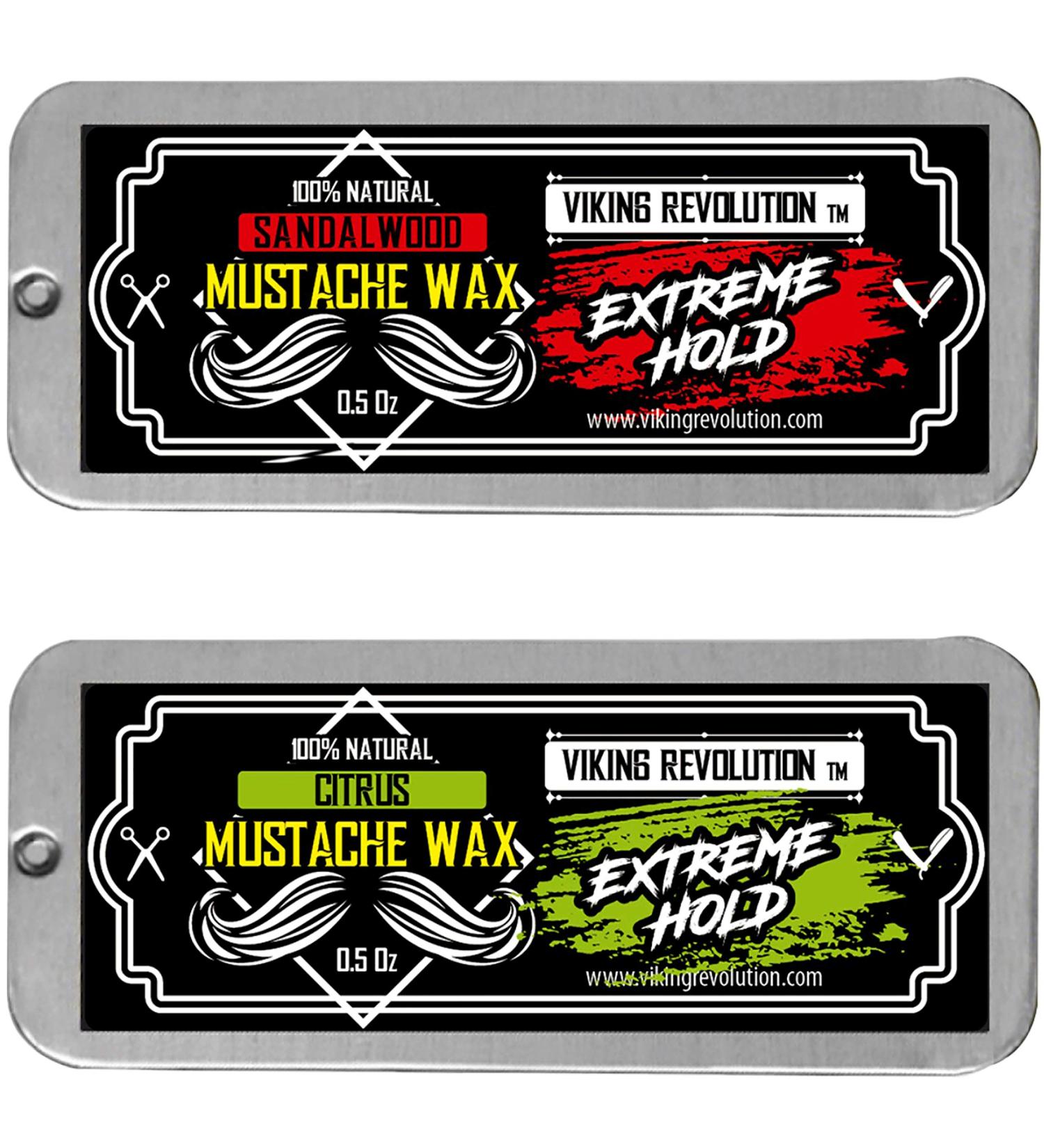Extreme Hold Mustache Wax 2 Pack for Men - Citrus & Sandalwood Scents - 0.5oz x 2 - Buy Online on GoSupps.com
