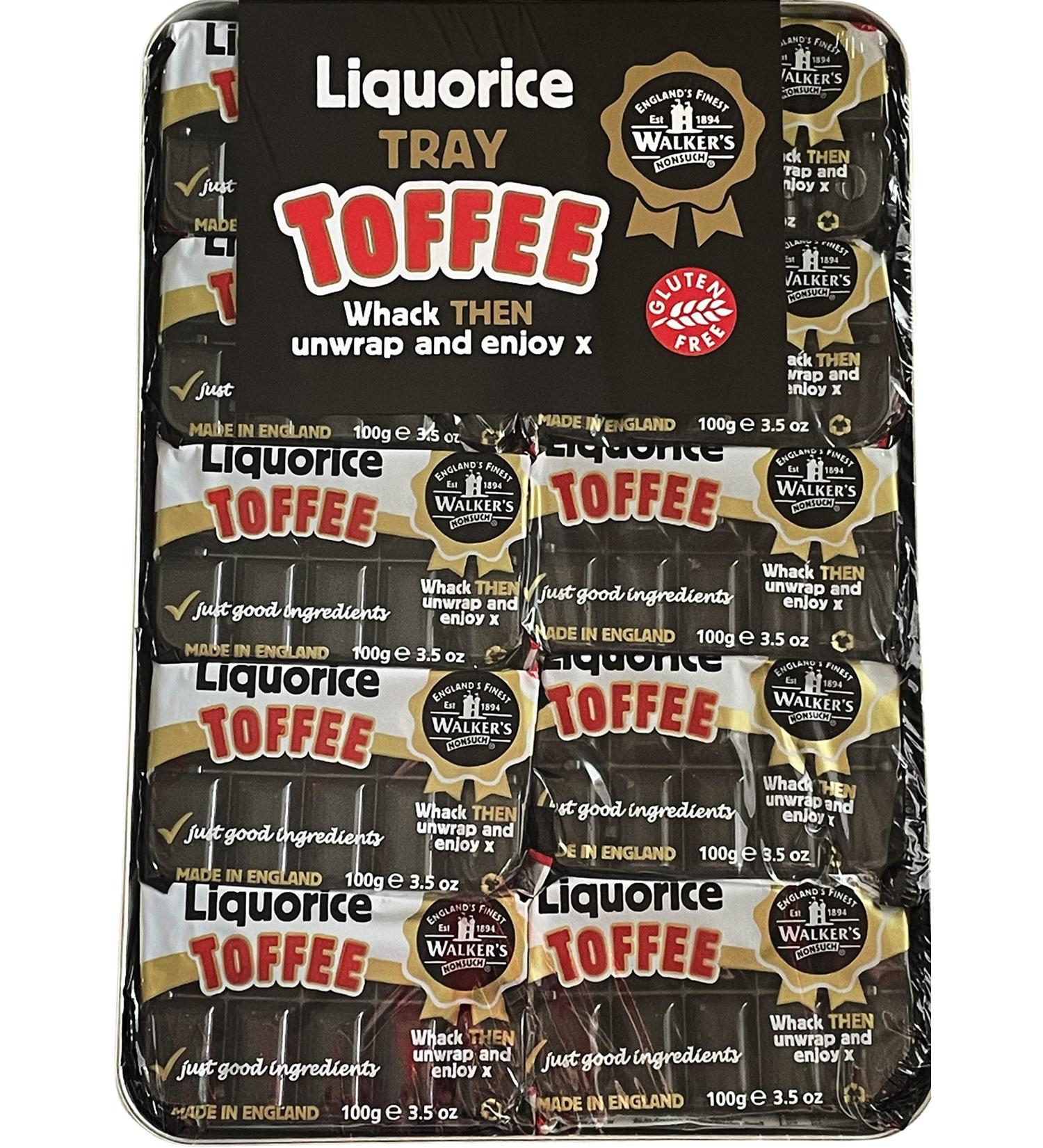 Walkers Liquorice Toffee Tray - 10 x 100g slabs individually wrapped bars - Buy Online on GoSupps.com