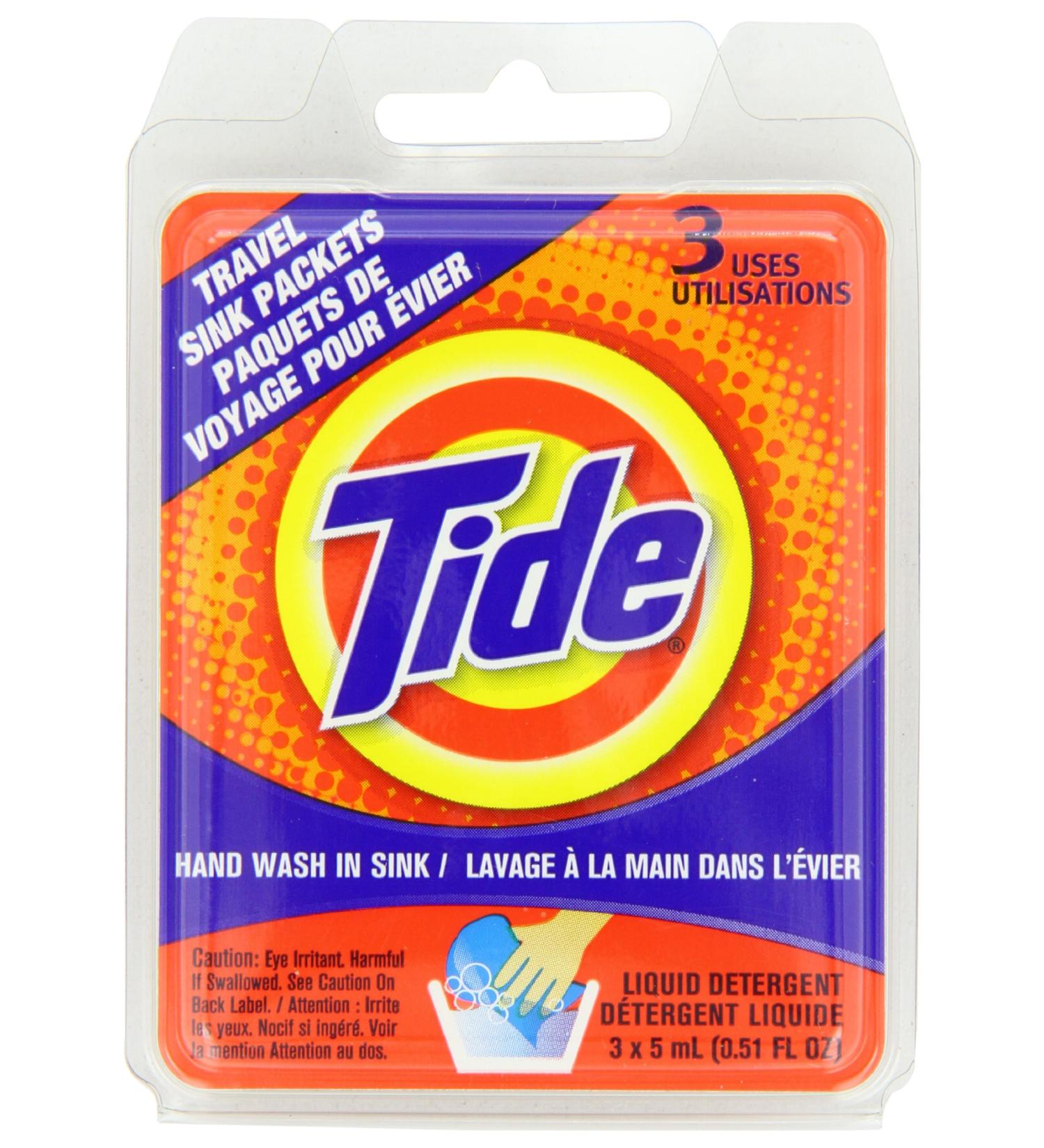 Tide Travel Sink Packets 3-Count - Convenient Laundry Detergent for On-the-Go Cleaning - Buy Online on GoSupps.com
