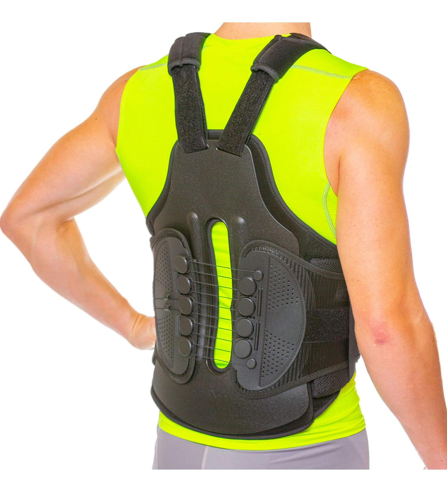 TLSO Thoracic Full Back Brace for Kyphosis Osteoporosis & Compression Fractures - Hard Lumbar Support for Men & Women - Small Size - Buy Online on GoSupps.com