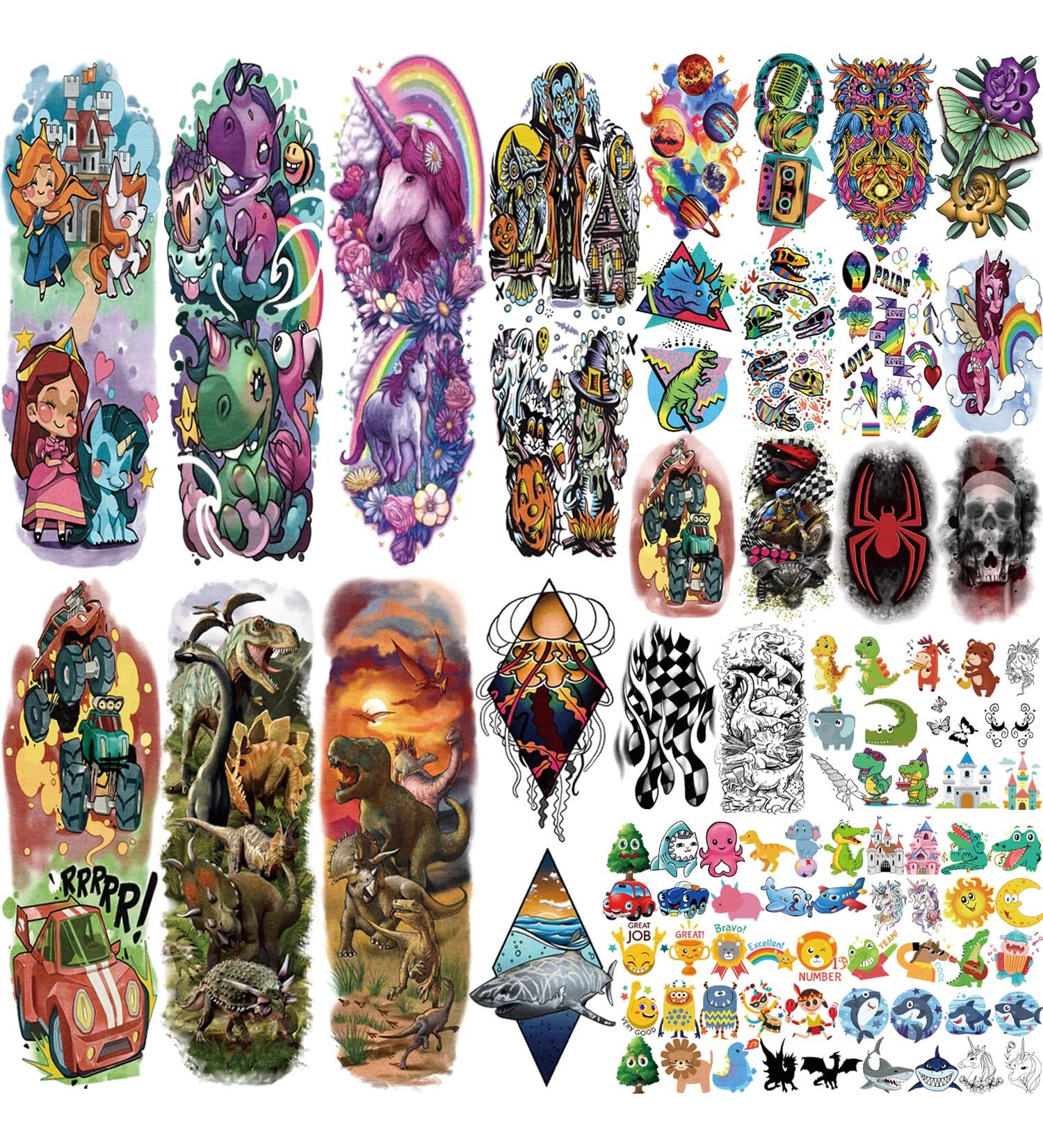 Temporary Tattoos for Kids - 52 PCS Dinosaur Unicorn Cute Stickers, Perfect Birthday Party Supplies for Boys & Girls 3-9 Years Old - Buy Online on GoSupps.com