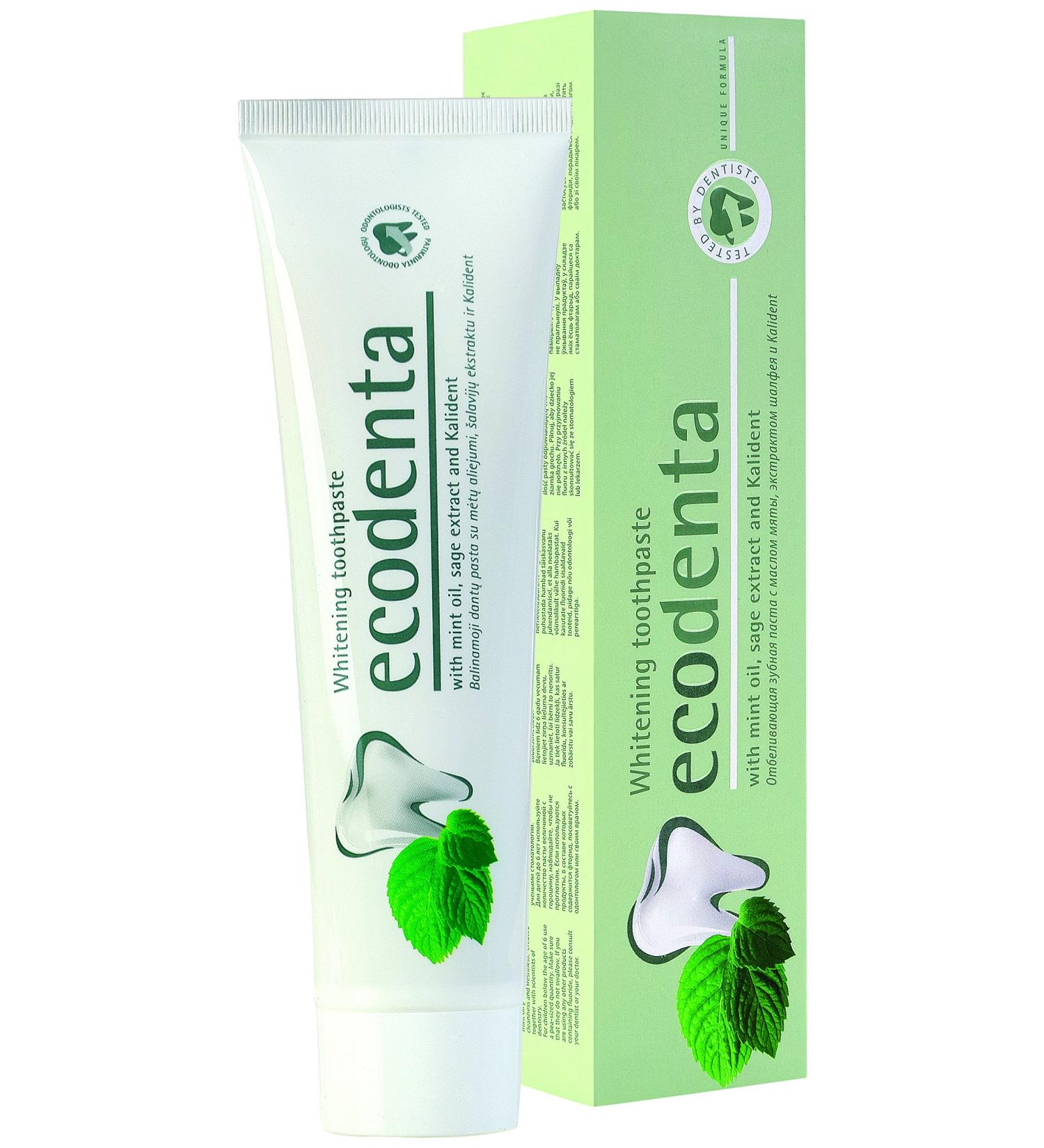 ECODENTA Ecodenta Whitening Toothpaste Mint Oil and Sage Extract 100 ml