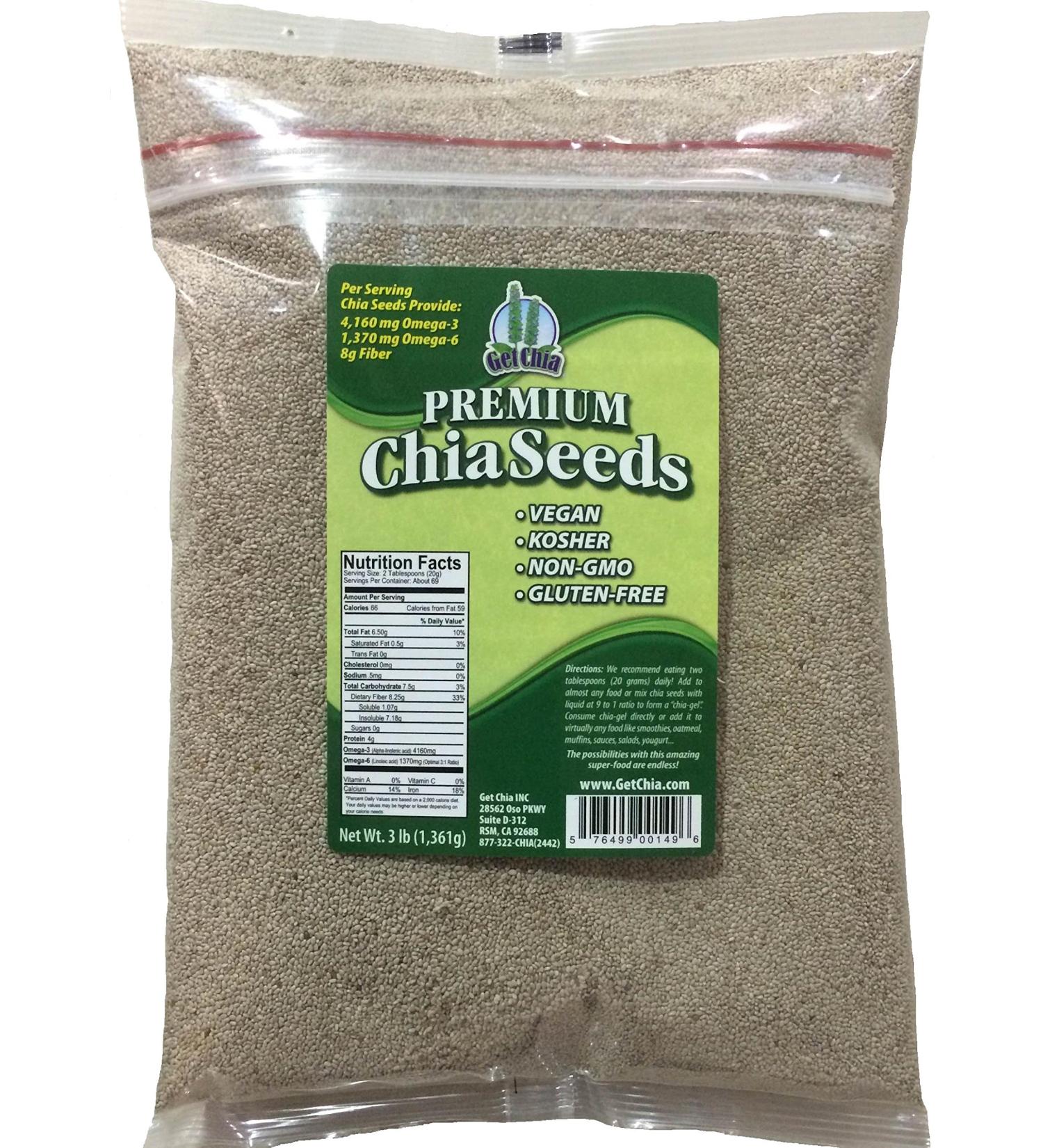 Get Chia/Marquis-Nutra Foods White Chia Seeds - 3 Pound Bag
