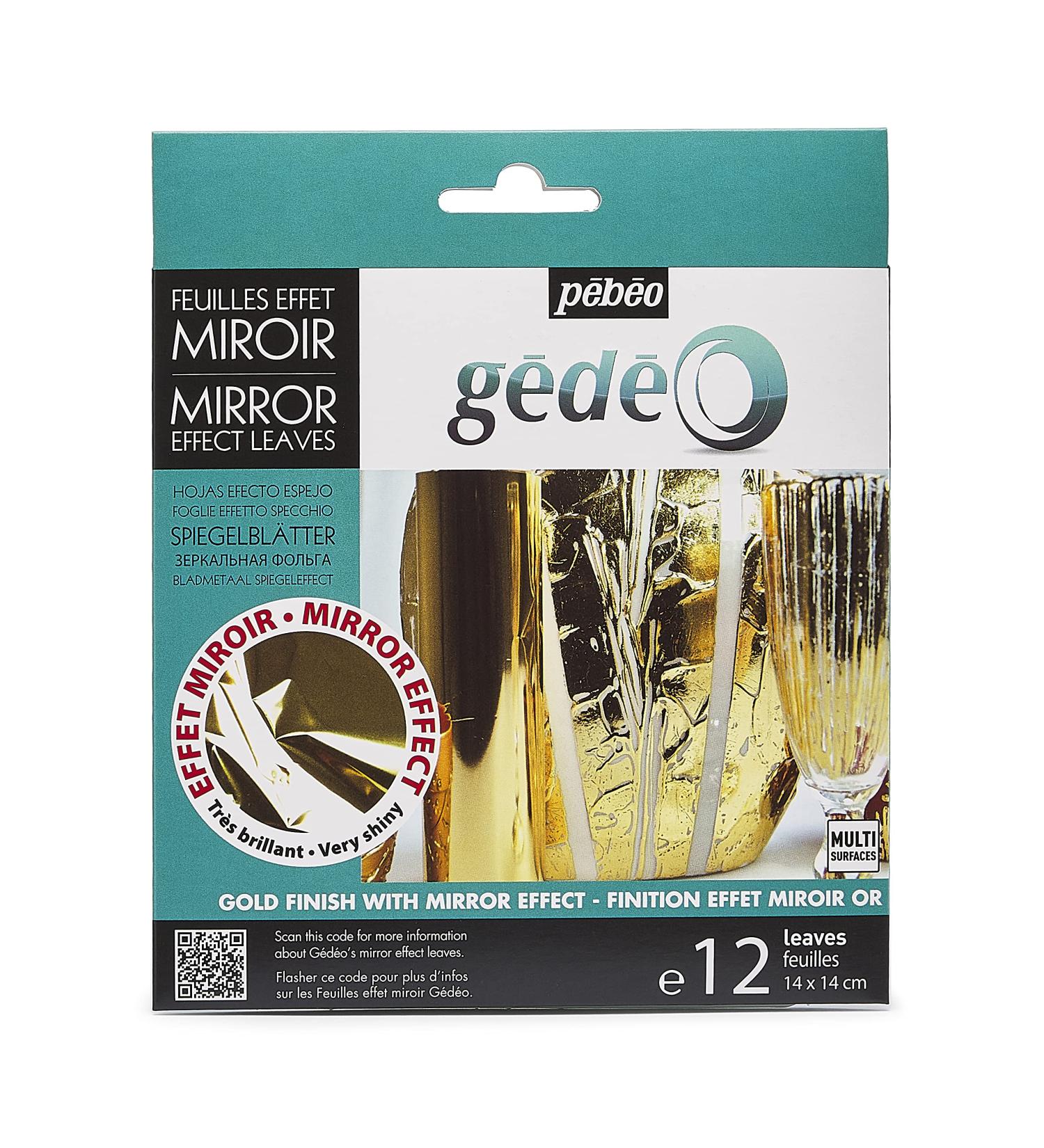 Pebeo Gdo Mirror Effect 24k Gold Leaves Adhesive Sheet - 12 x 5 Inches - Art and Craft Supplies for Painting and Home Decorations - Buy Online on GoSupps.com