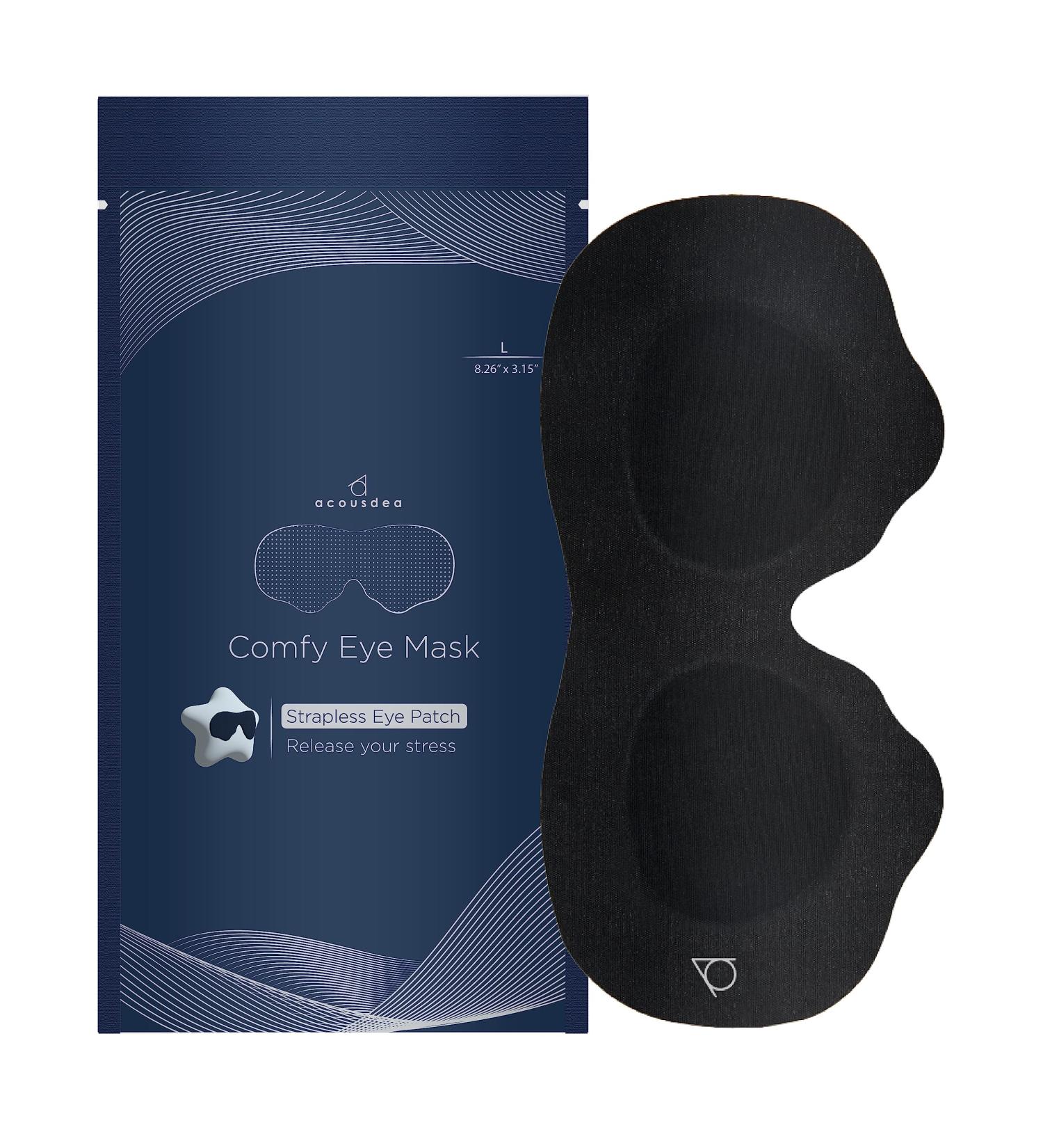 Acousdea Large No Strap Sleeping Eye Mask for Men and Women - 100% Light Block-Out, Comfortable, Soft, Side-Sleeper Friendly - Best for Traveling - Zero Pressure Eye Mask for Sleeping - 1 Count - Buy Online on GoSupps.com