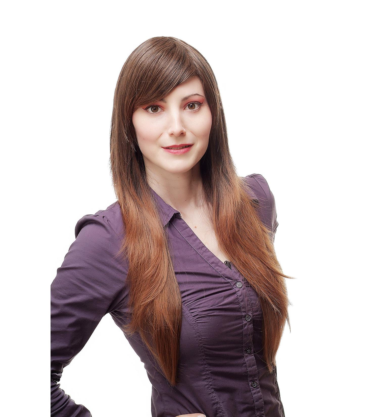 WIG ME UP Women s Long Straight Wig - Dark Brown with Reddish Brown Tips SA072-2T30 | International Shipping Available - Buy Online on GoSupps.com