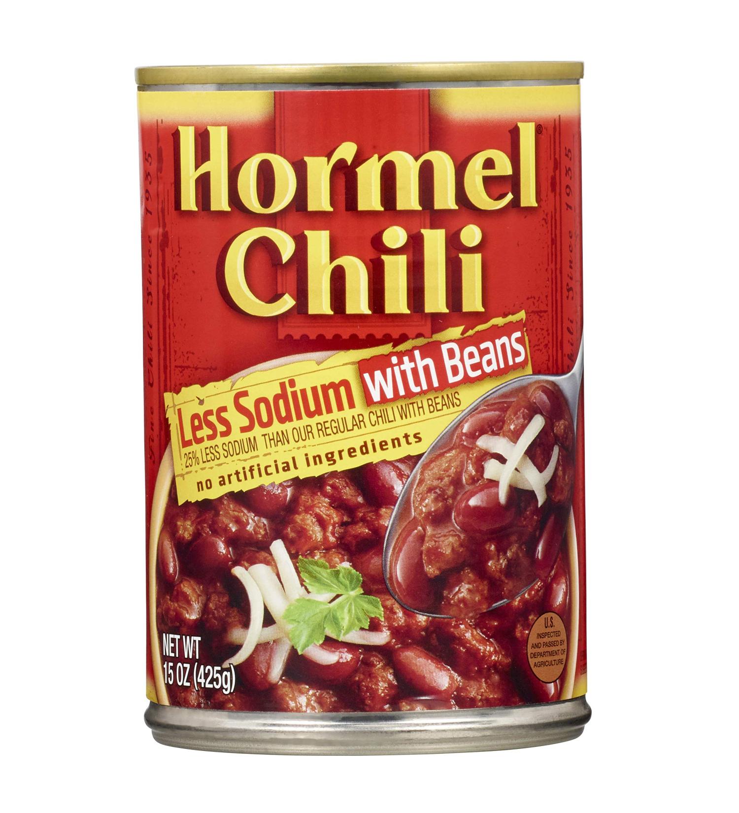 Hormel Less Salt Chili with Beans 15oz (Pack of 8) - Low Sodium, High Flavor - Buy Online on GoSupps.com