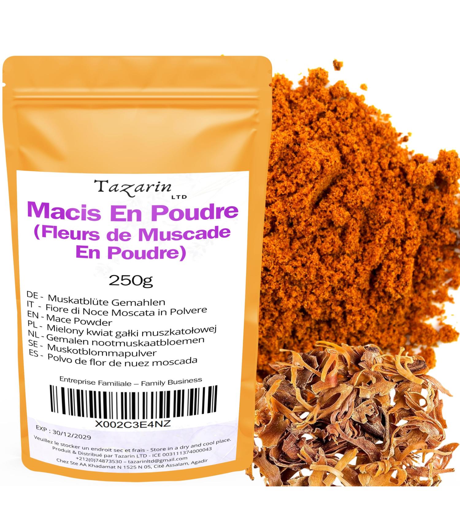 Tazarin LTD 250g Mace Powder Ground mace nutmeg flower powder intense aroma and flavor 100% natural high quality no additives Tazarin Ltd